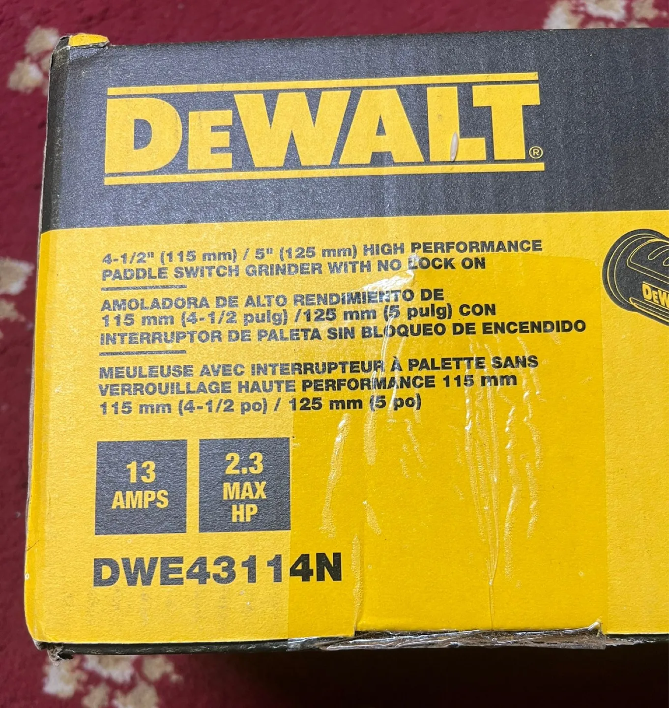 Brand new DEWALT DWE43114N 4-1/2" Paddle Switch Grinder image indicator(3)