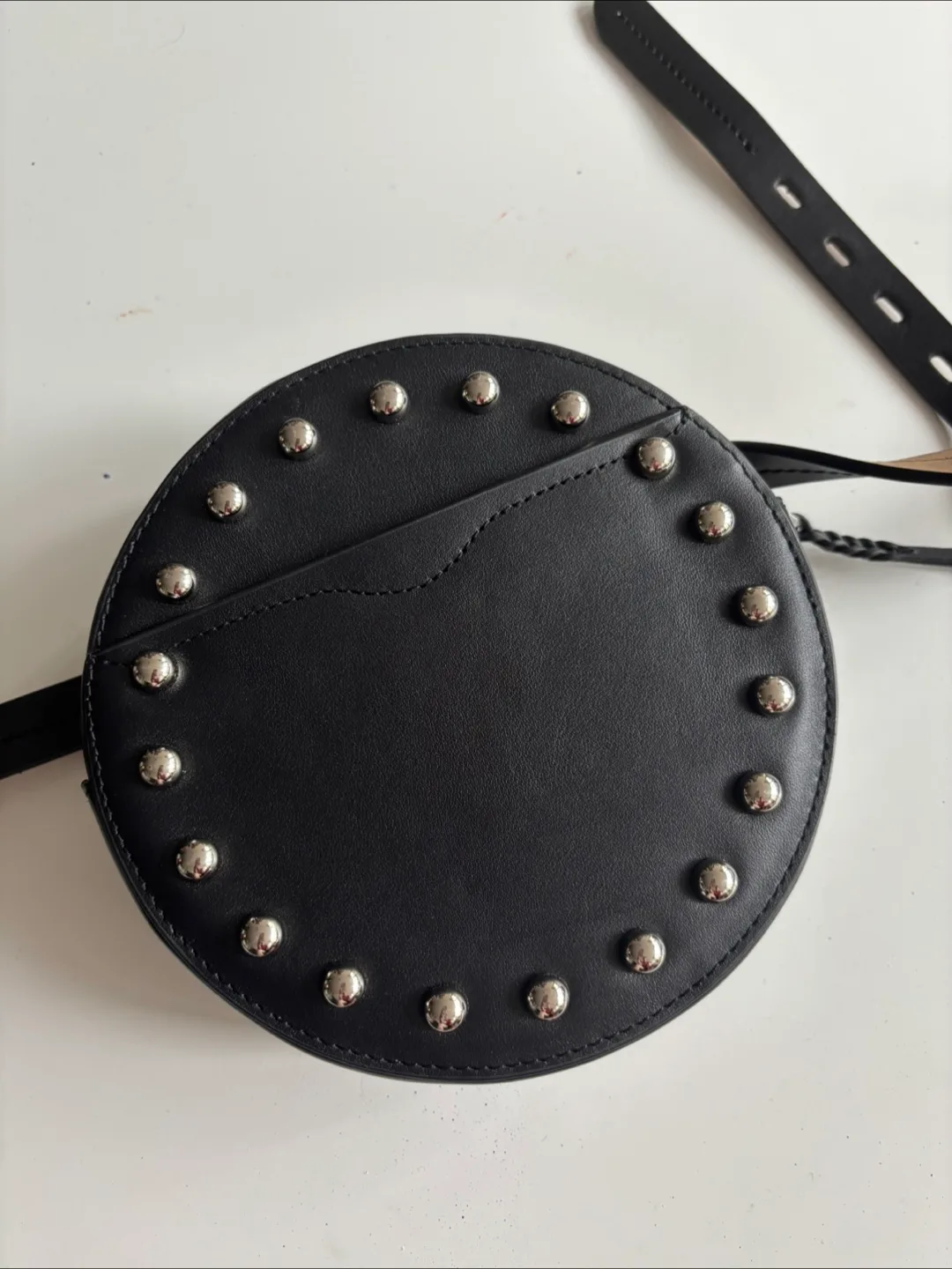 Rebecca Minkoff Black Studded Round Crossbody Bag thumbnail