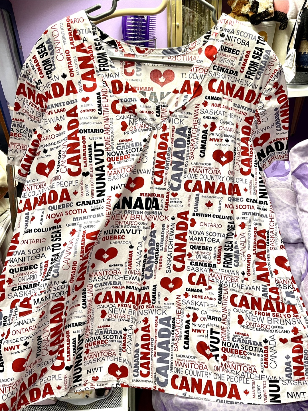 Canada Print Scrub Top