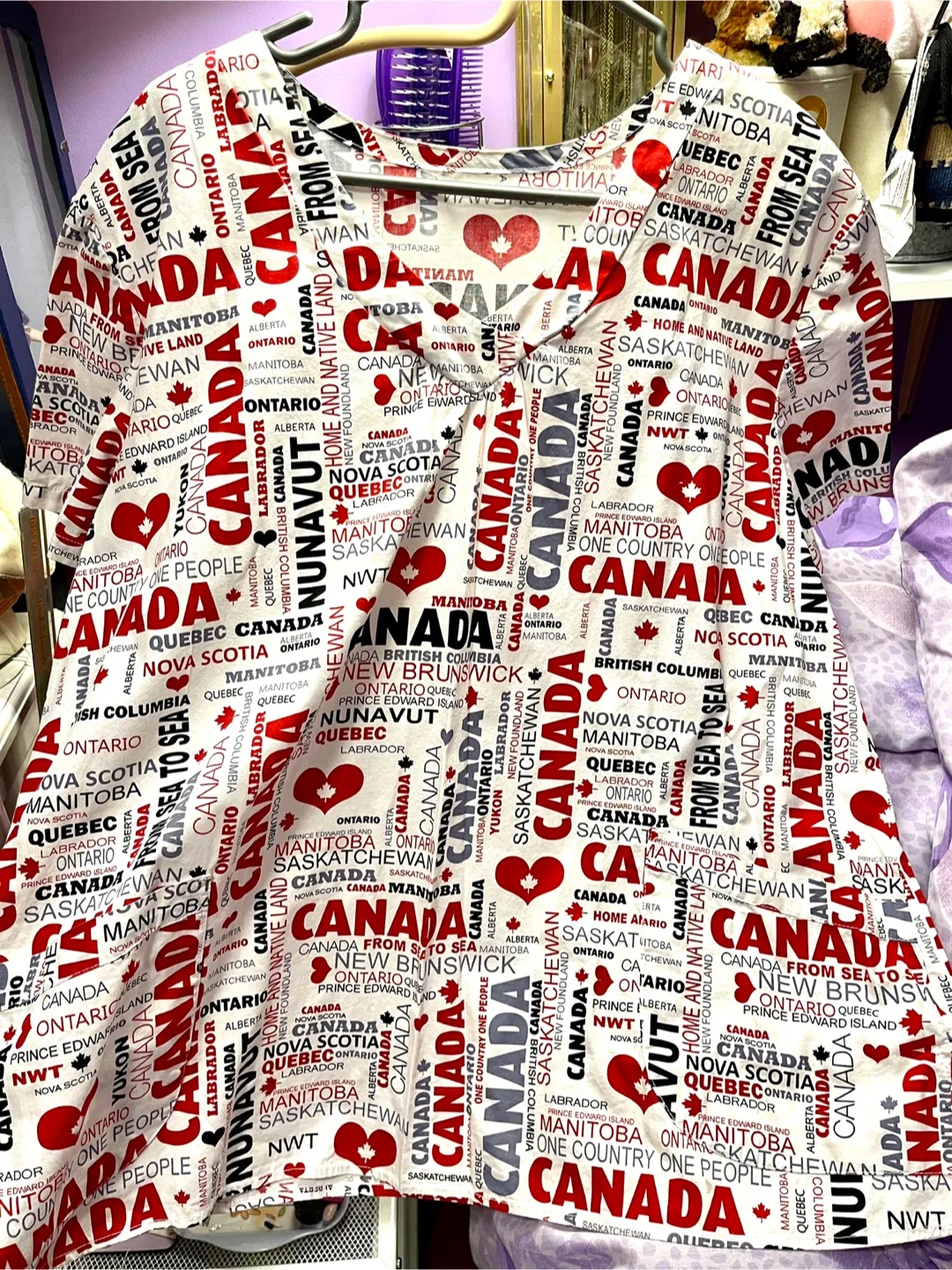 Canada Print Scrub Top thumbnail