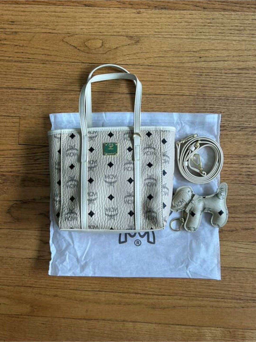 MCM Mini Tote Bag with Dog Charm