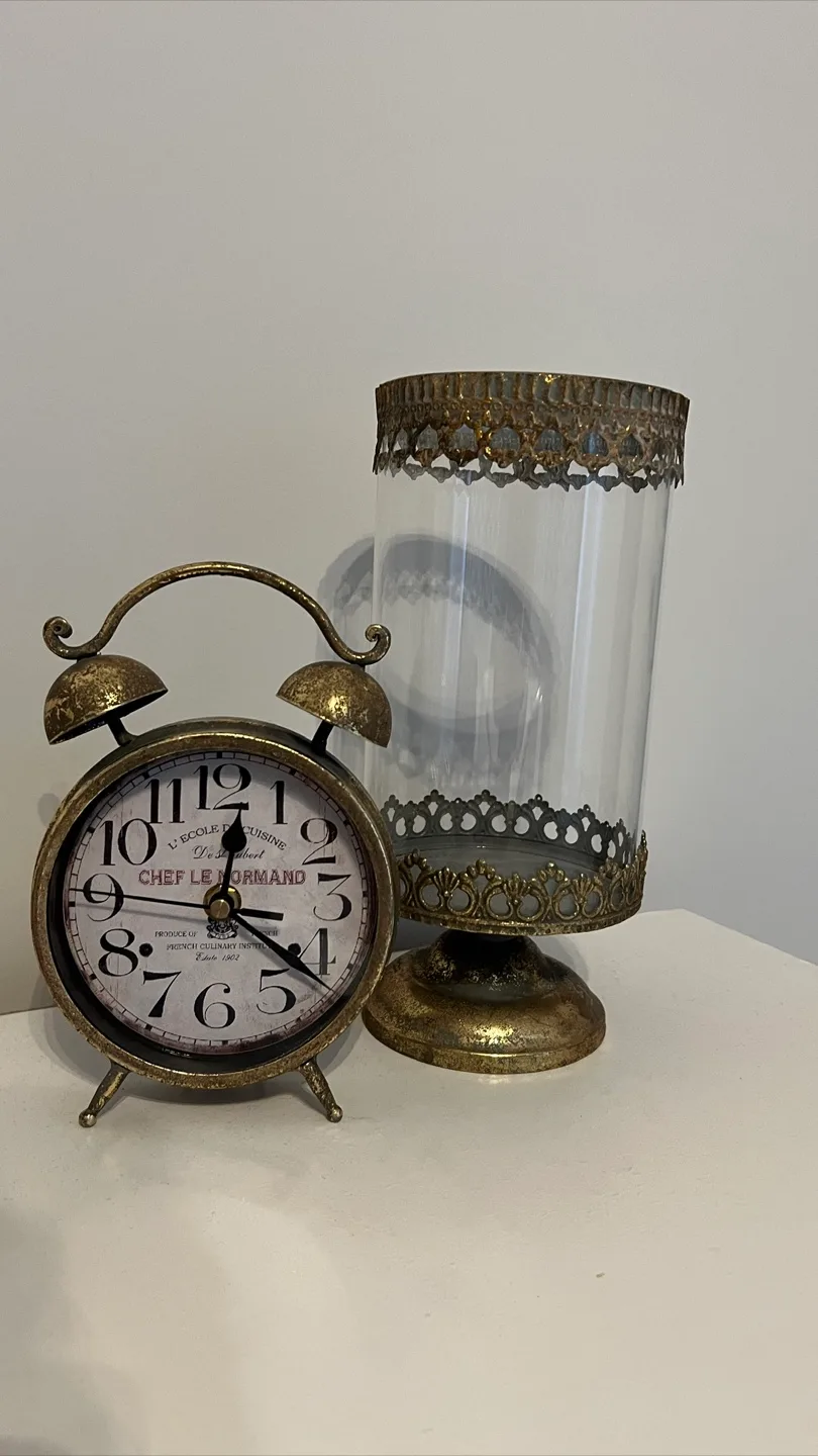 Vintage Clock and Candle Holder thumbnail