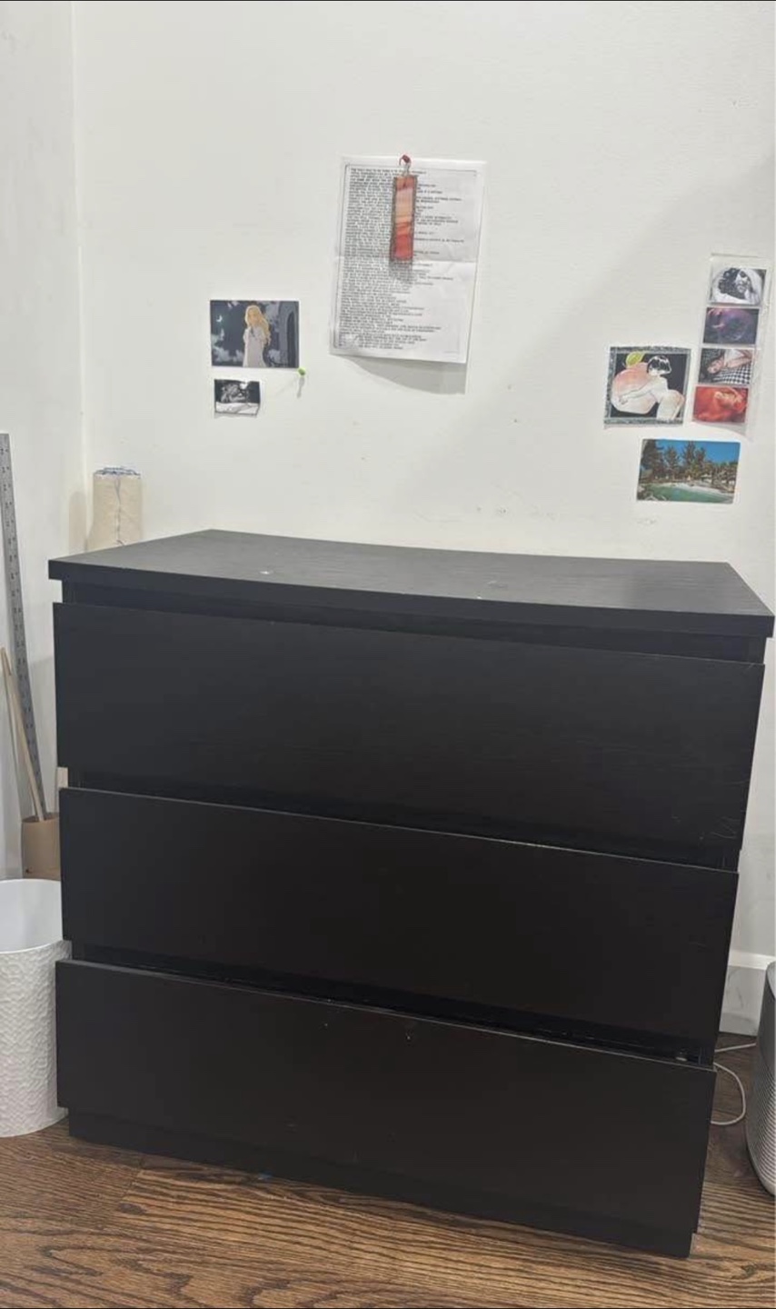 IKEA Malm 3-Drawer Dresser - Black - photo 2