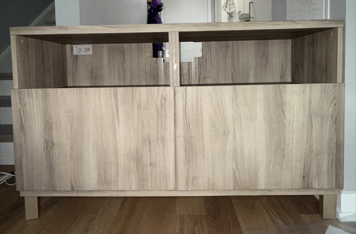 🚨MUST GO Besta TV Stand w/Doors & shelf – Walnut/Light Grey