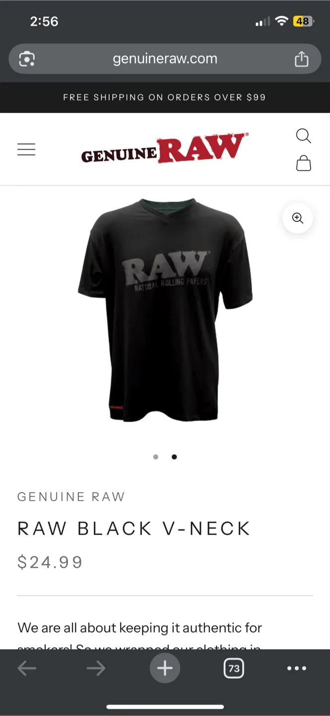 RAW Black V-Neck T-Shirt Brand new never worn image indicator(2)