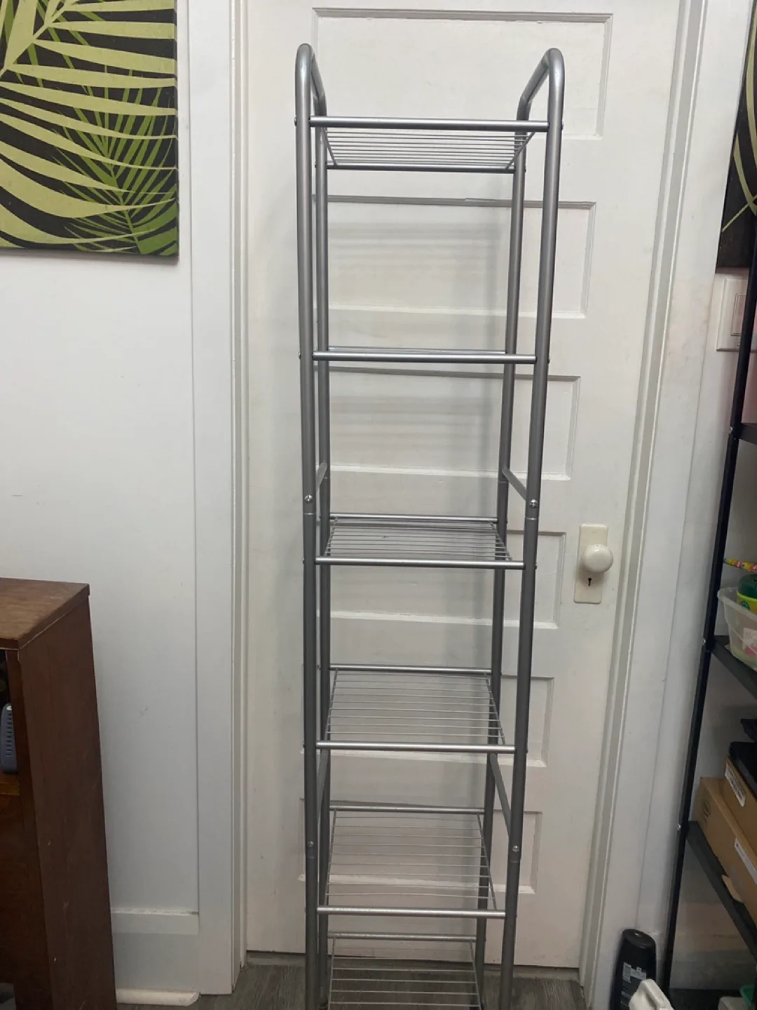 Silver Metal 6-Tier Shelving Unit 13 inch wide thumbnail