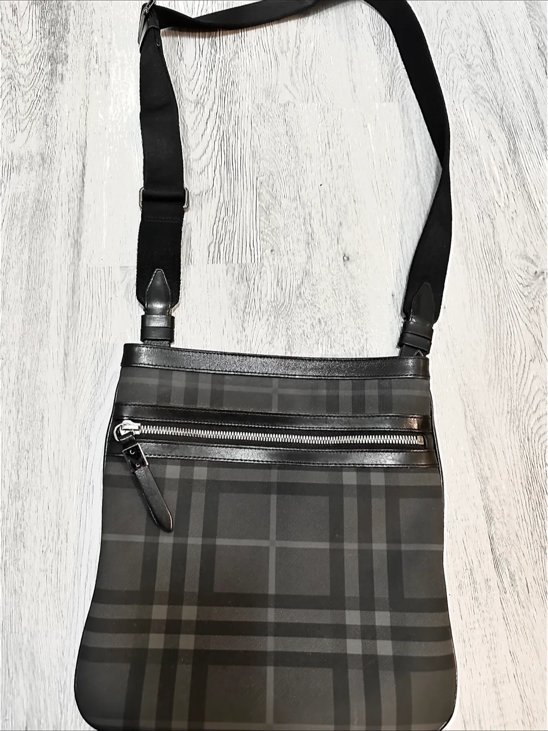Burberry Black Plaid Crossbody Bag thumbnail