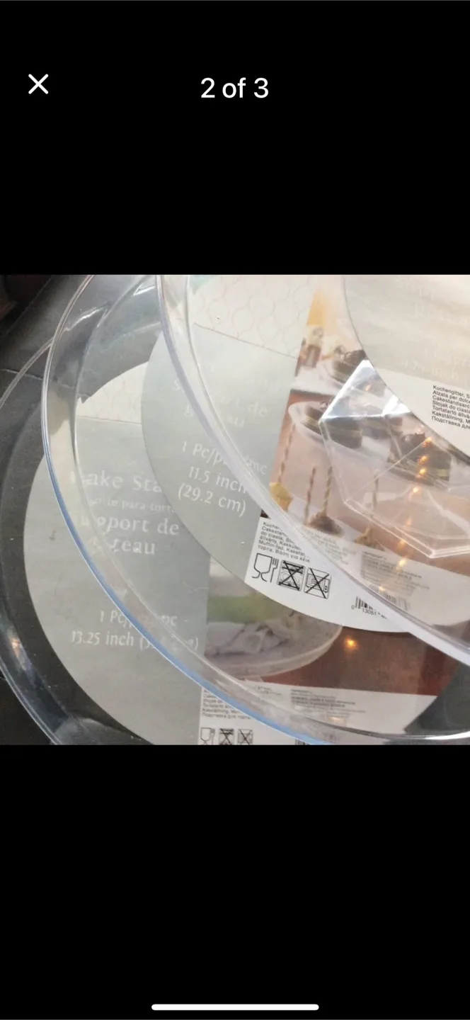 Cake Stand, 3-Tier, Clear, New image indicator(2)