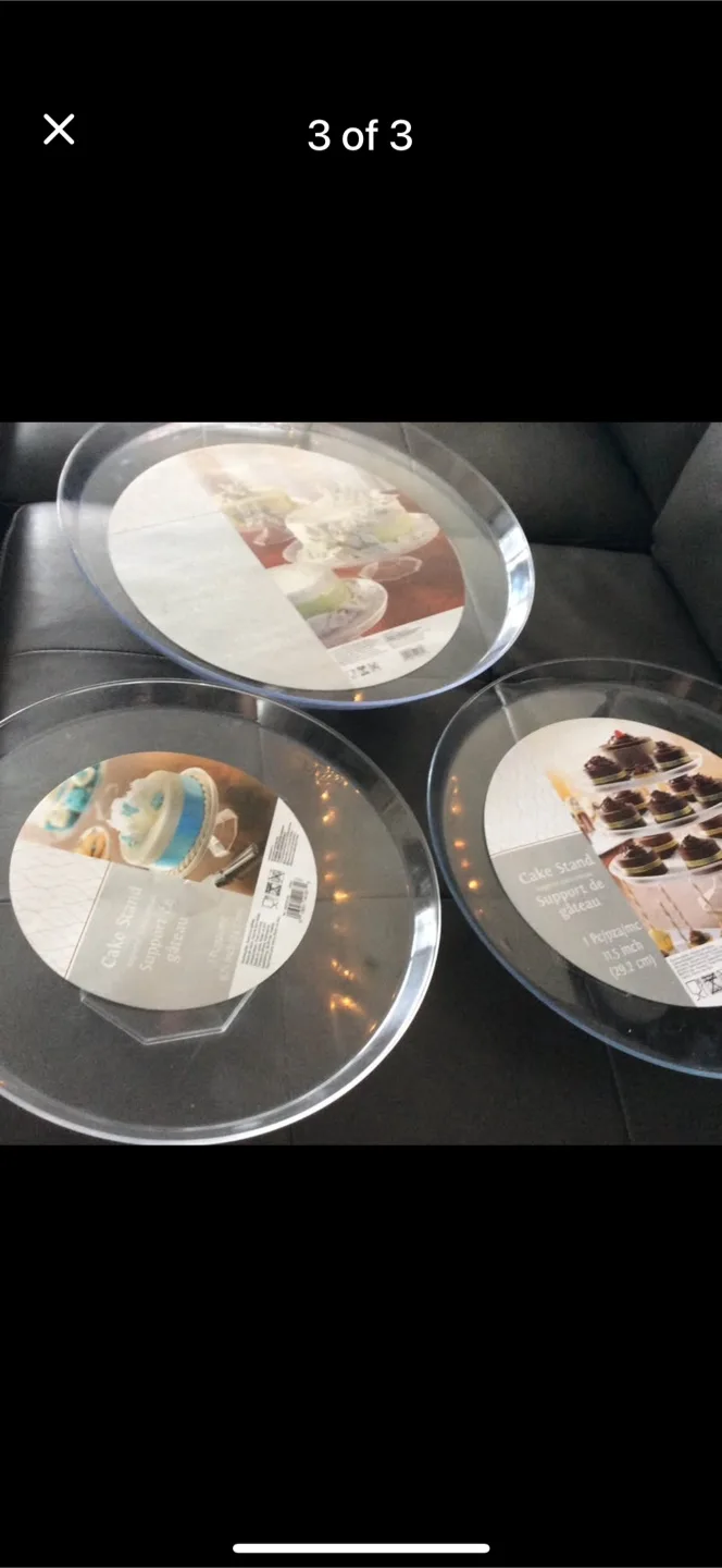 Cake Stand, 3-Tier, Clear, New image indicator(3)
