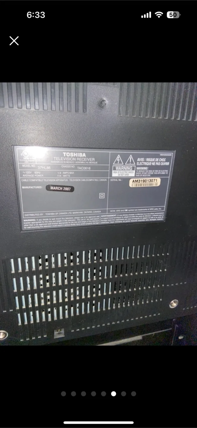 Toshiba REGZA 37HL86 Television 37” image indicator(4)