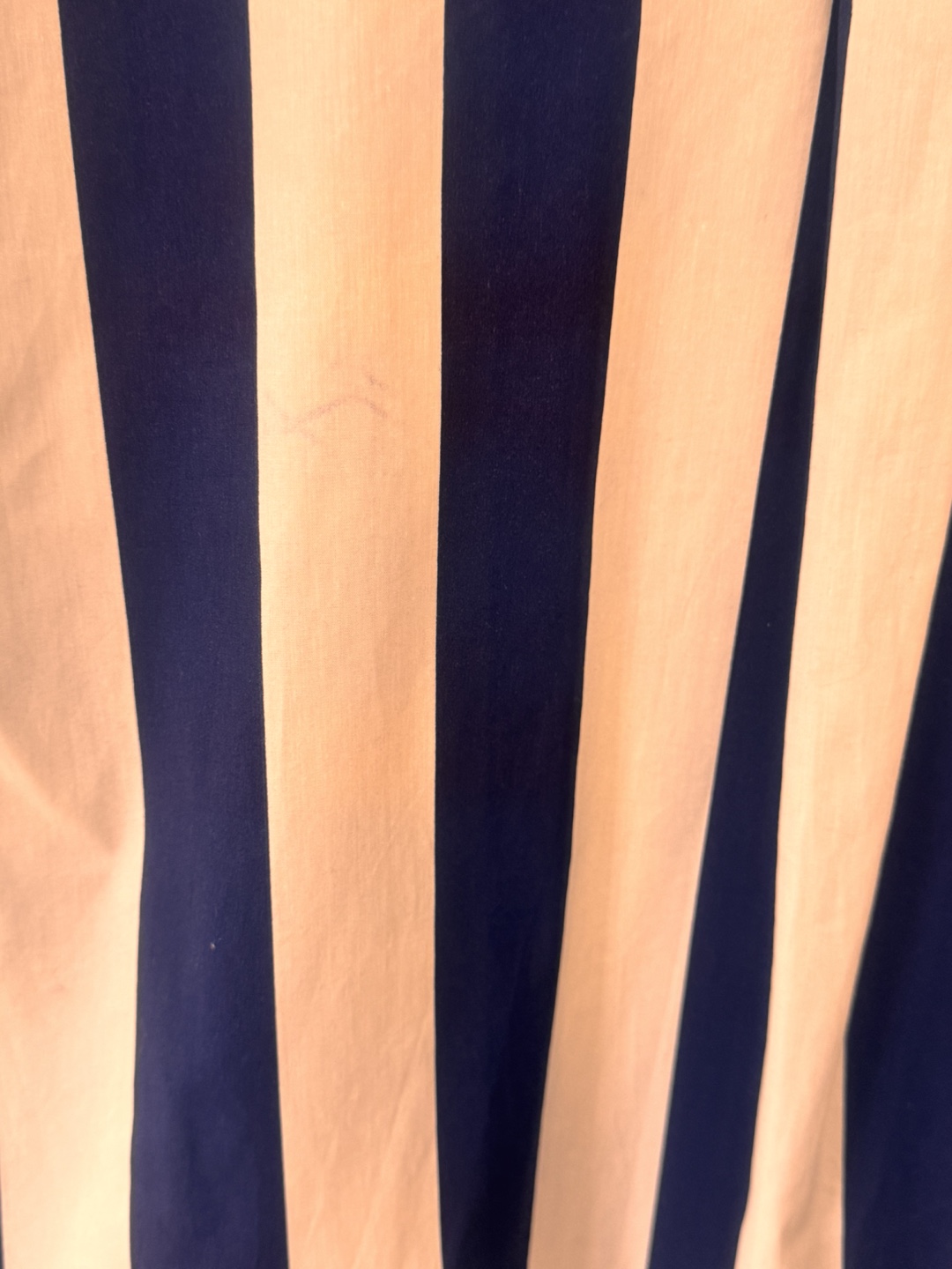 Zara Tan & Navy Stripe Button Up Blouse - Size Small - photo 4