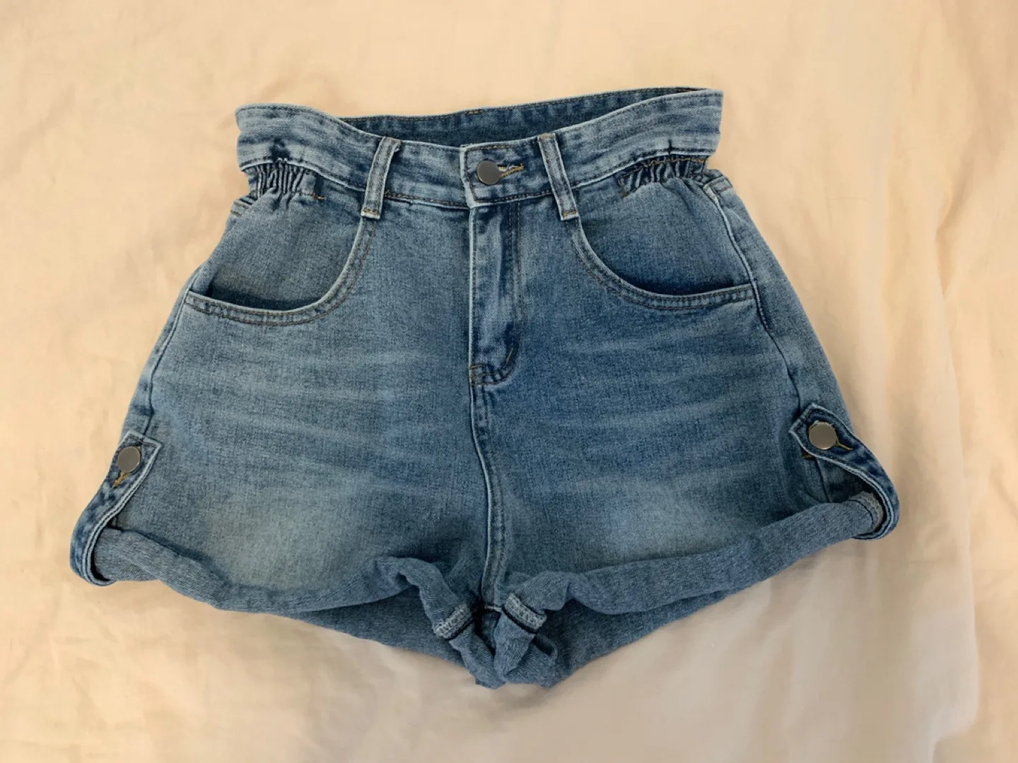Denim High-Waisted Shorts size M thumbnail