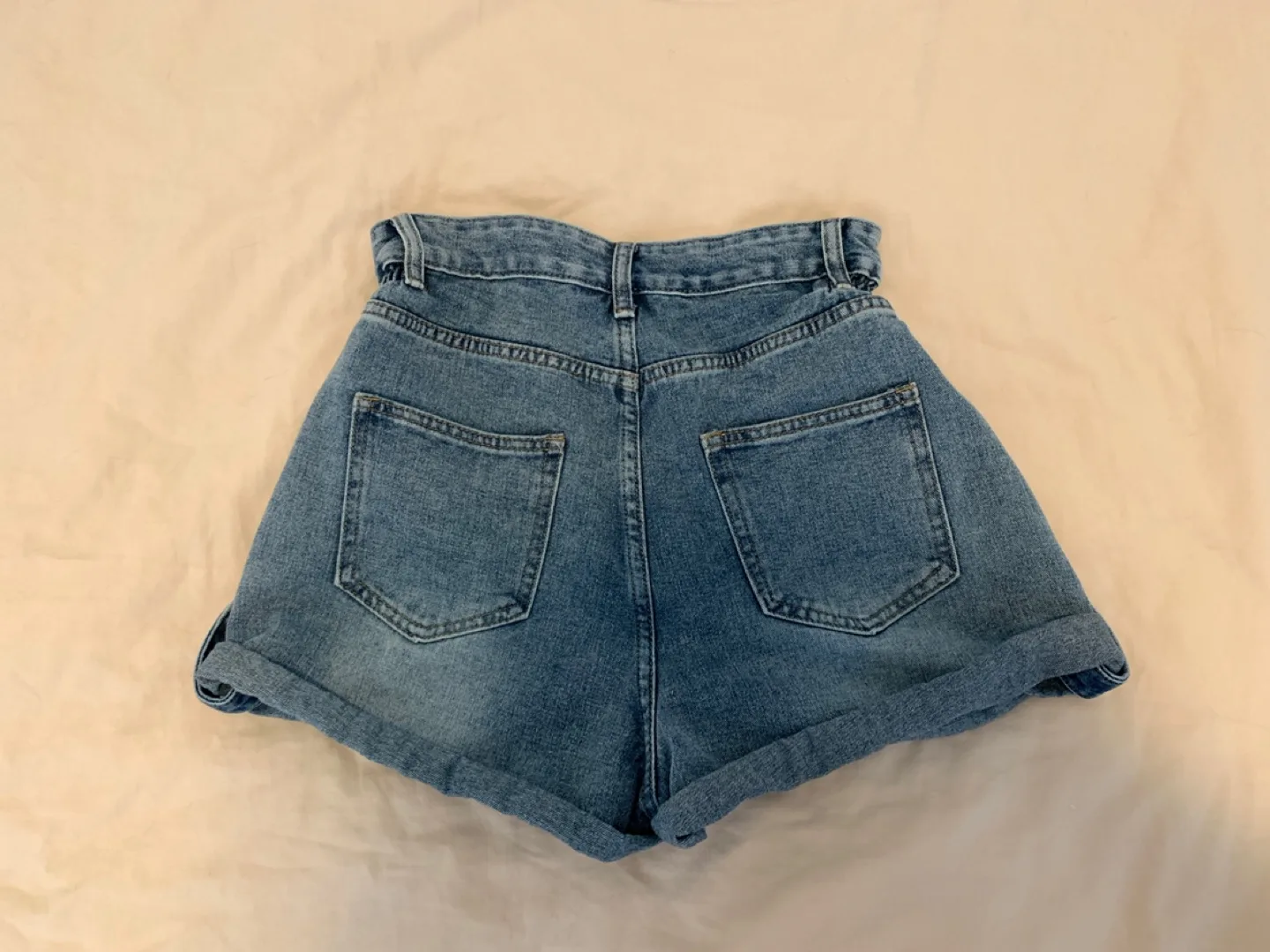Denim High-Waisted Shorts size M image indicator(2)