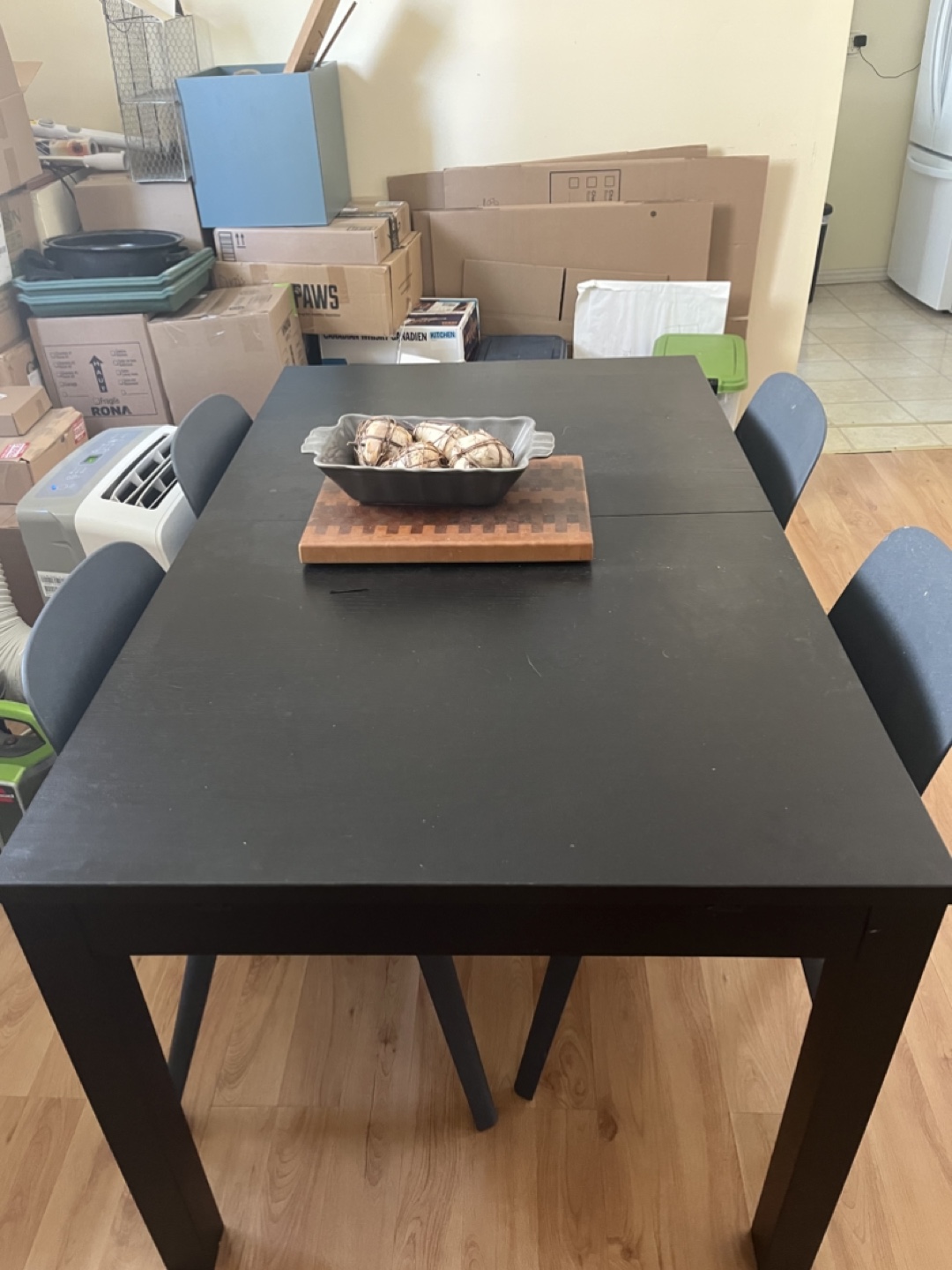 MOVING SALE: Extendable Black Dining Table with Chairs