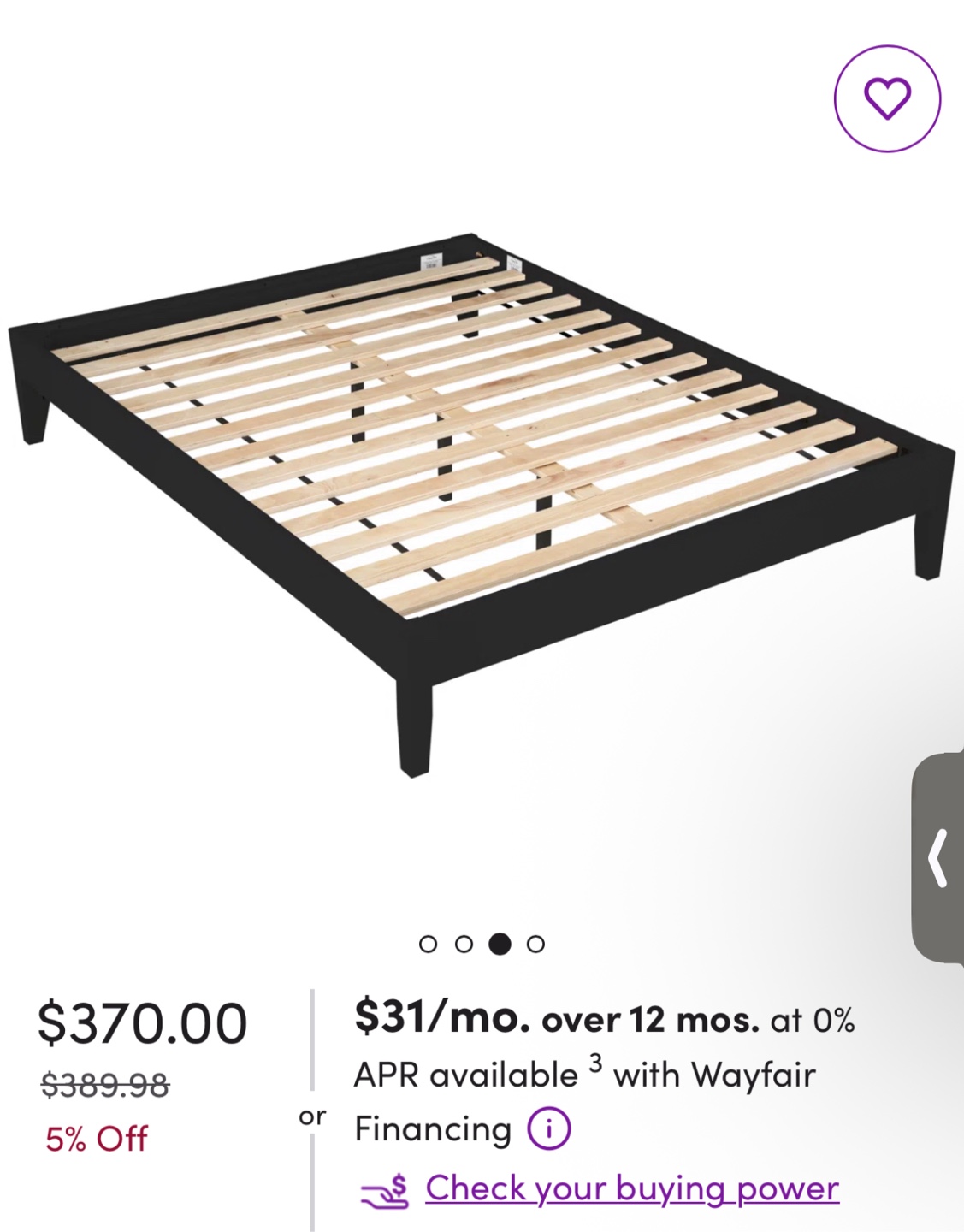 West Elm Black Bed Frame - Full Size