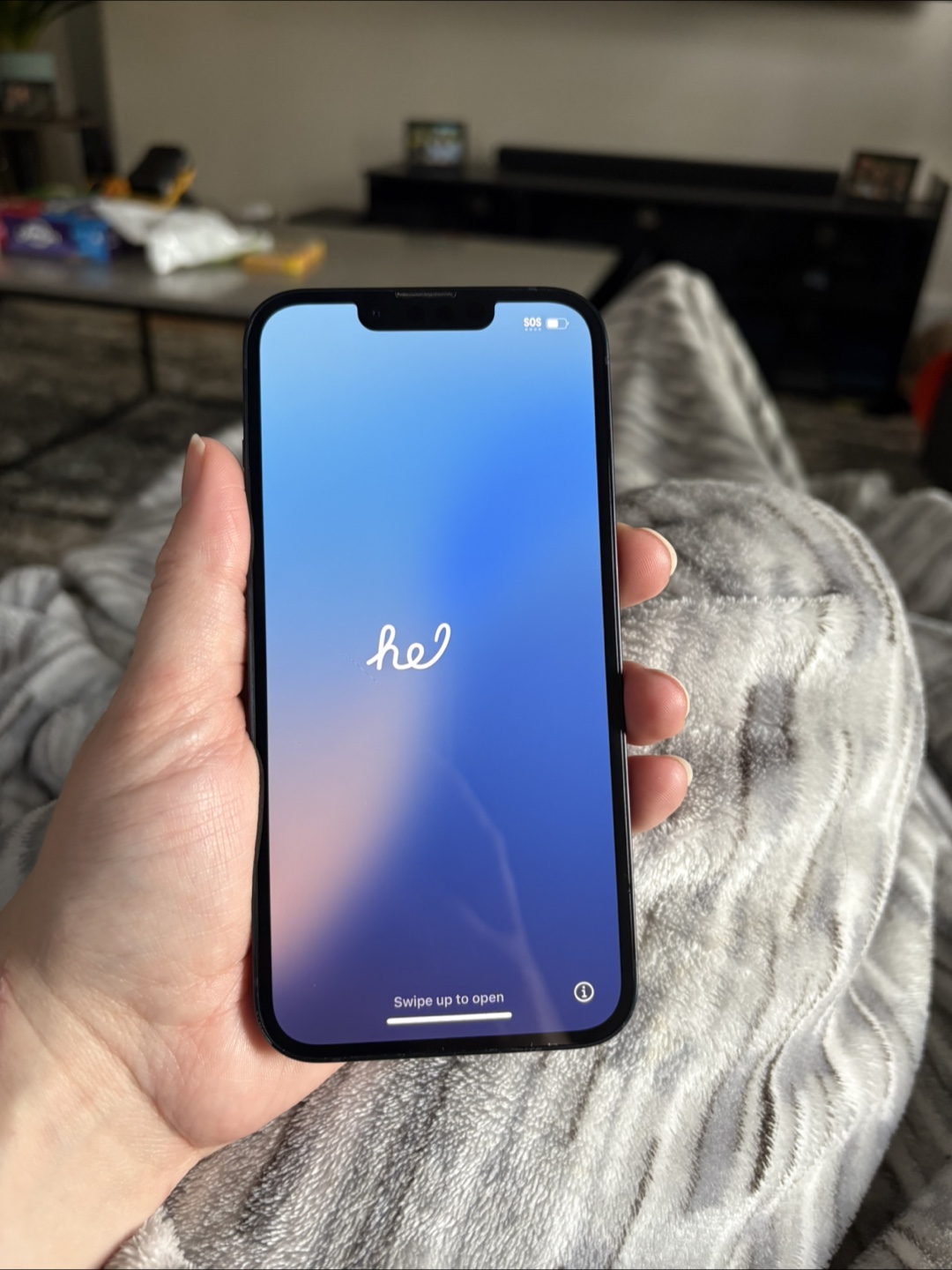 iPhone 14 Blue & Spigen Case - photo 2