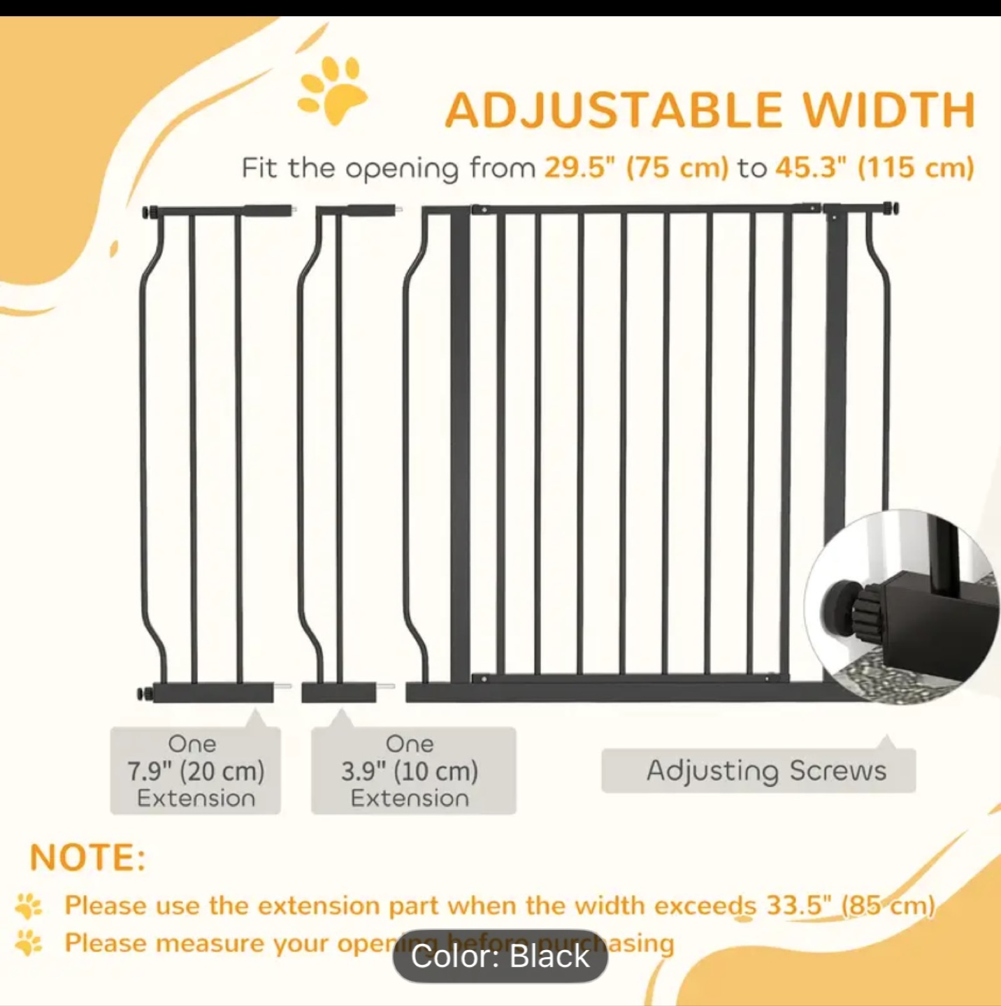 Black Baby/Pet Safety Gate - photo 2