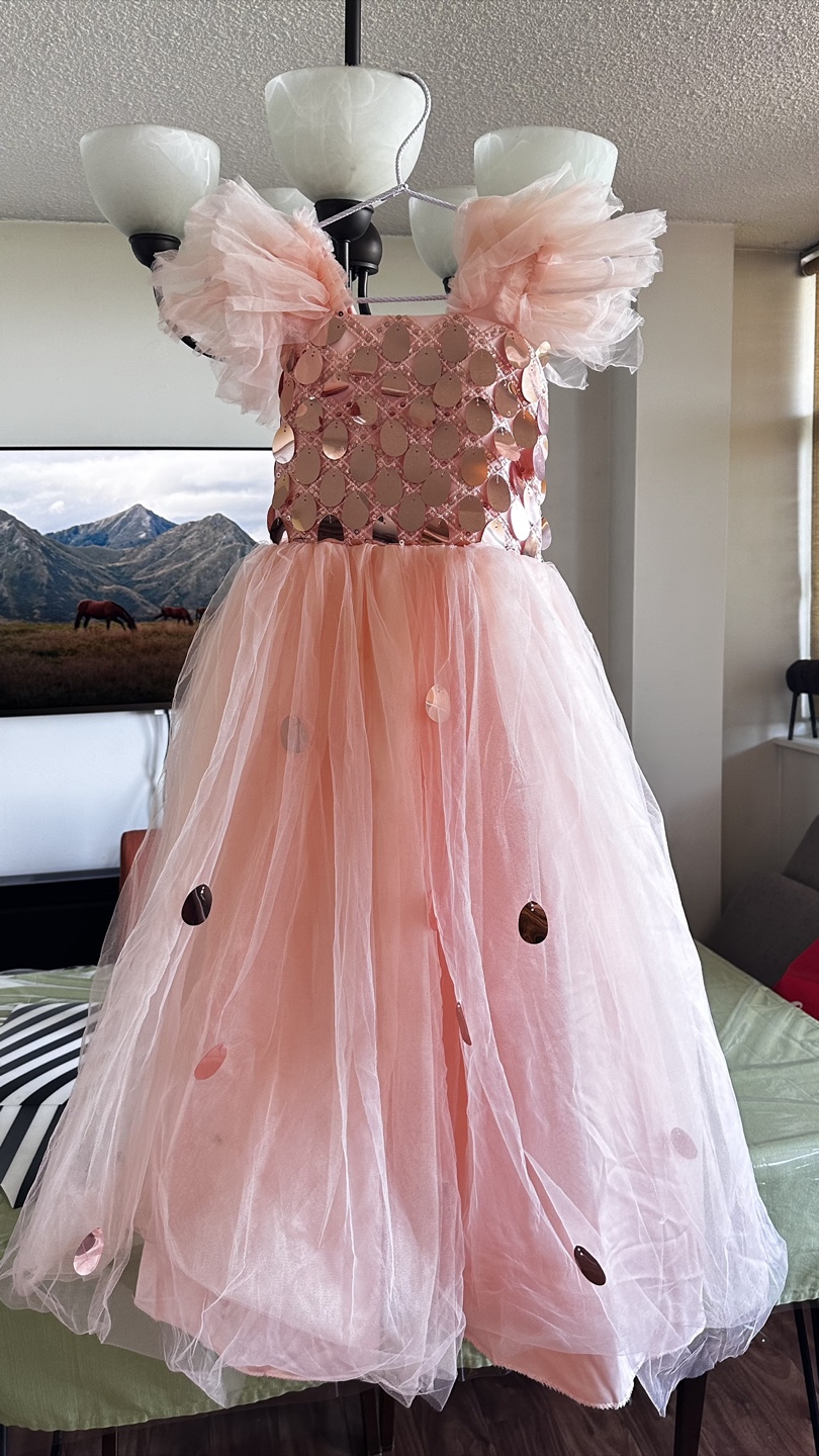 Pink Tulle Dress with Sequin Bodice