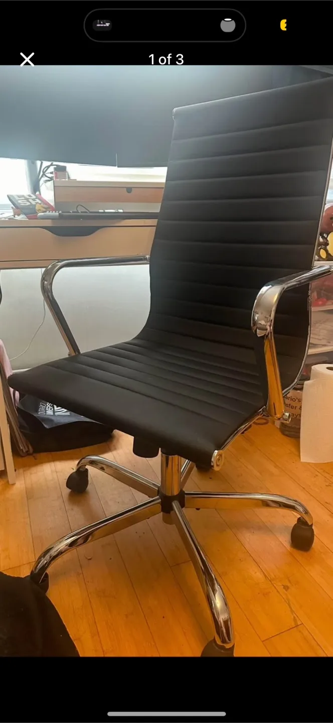 Black Office Chair with Chrome Frame thumbnail