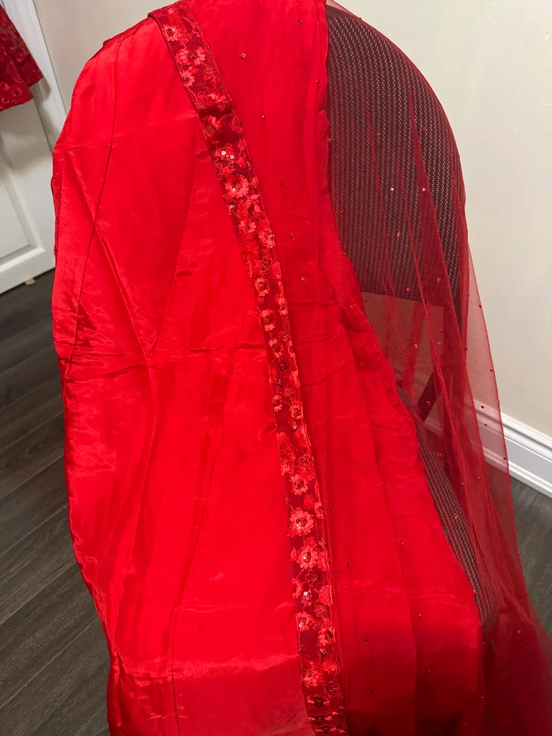 Red Floral Embroidered Dress thumbnail