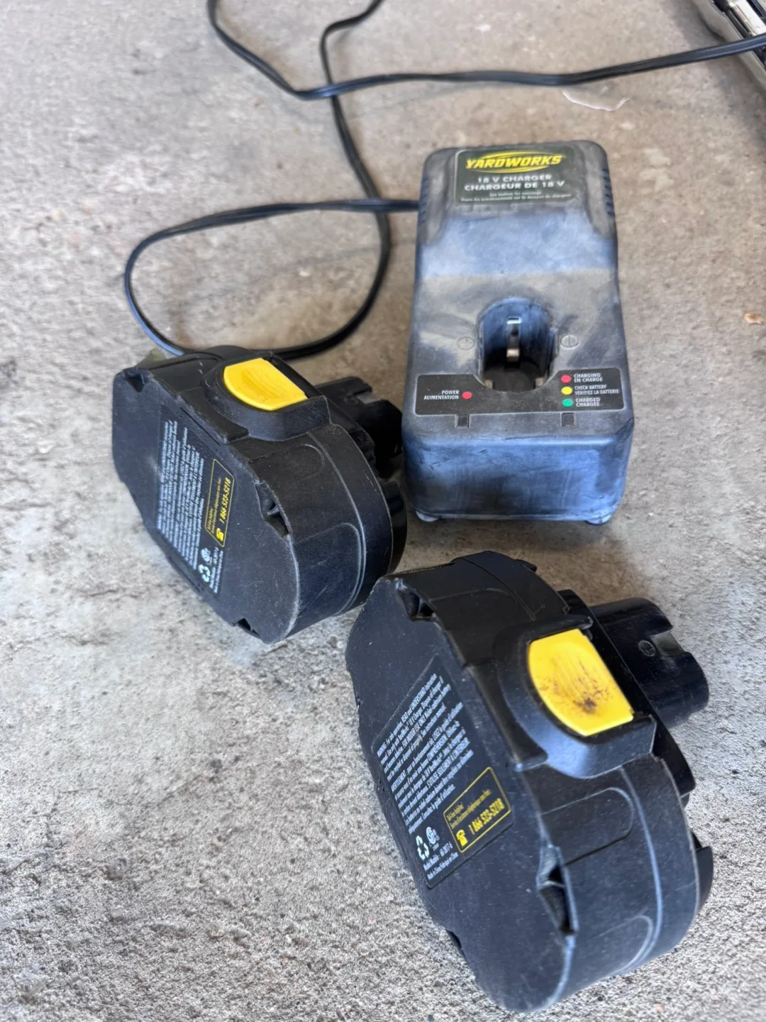 Yardworks Cordless Grass Trimmer w/ Charger & 2 Batteries image indicator(3)