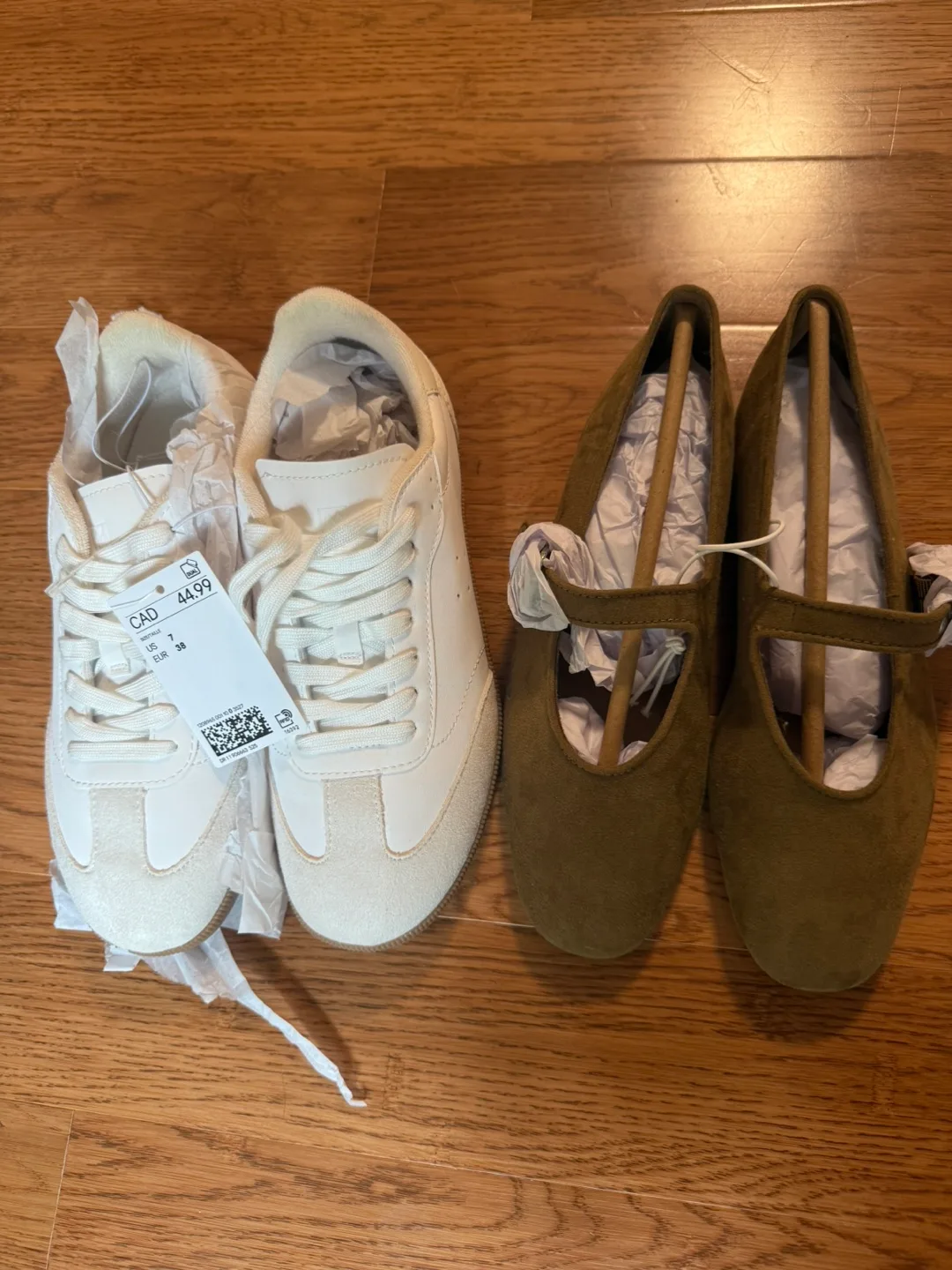 NEW! H&M White Sneakers and brown Maryjane’s - Size 7 (New) thumbnail