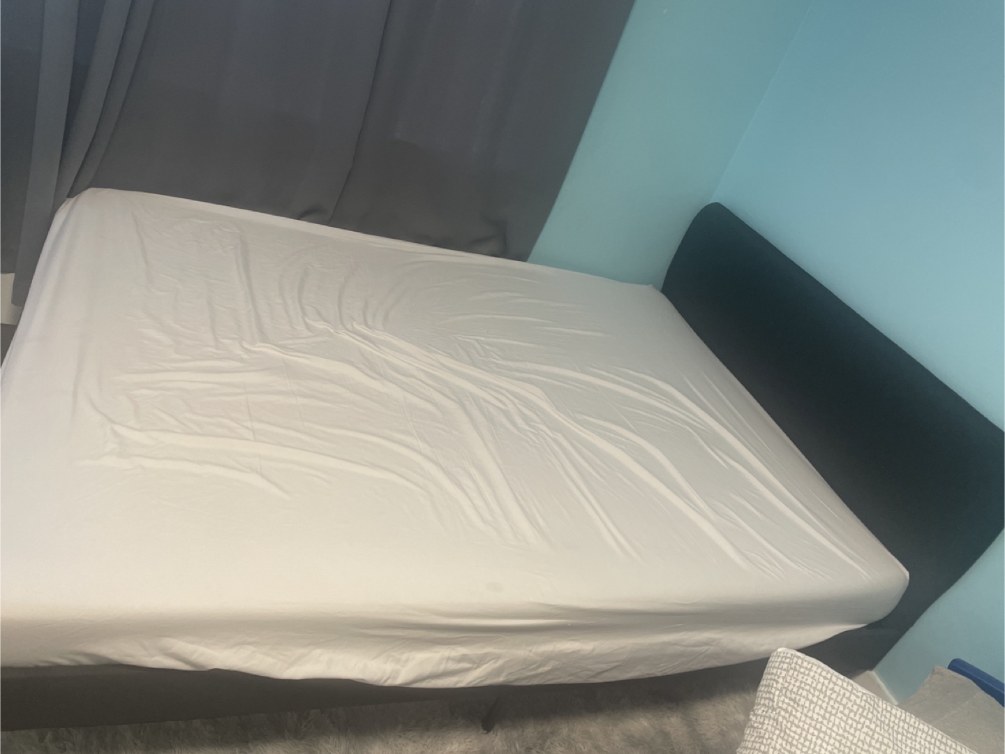 Queen Size Bed Frame - Black Headboard