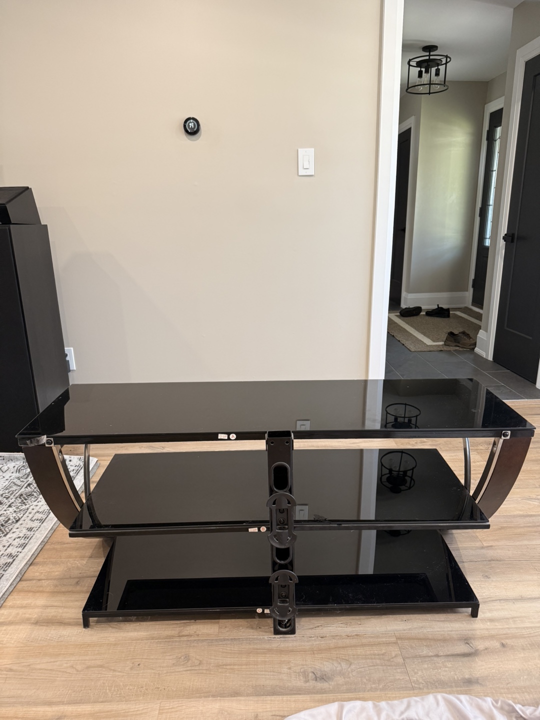 Black Glass TV Stand - photo 2
