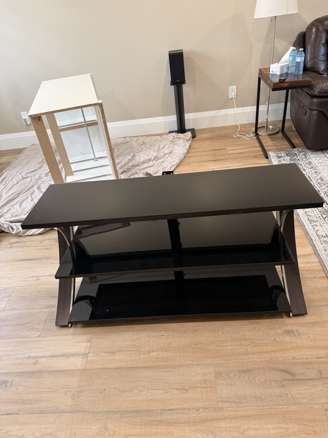 Black Glass TV Stand