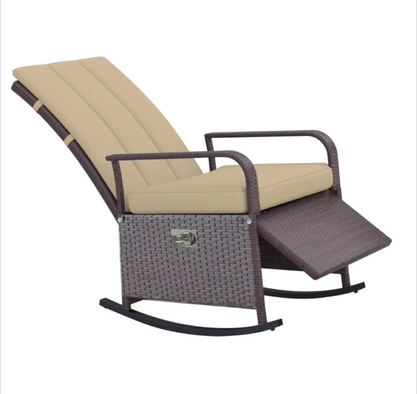 OUTDOOR WICKER RECLINING ROCKER CHAIR thumbnail
