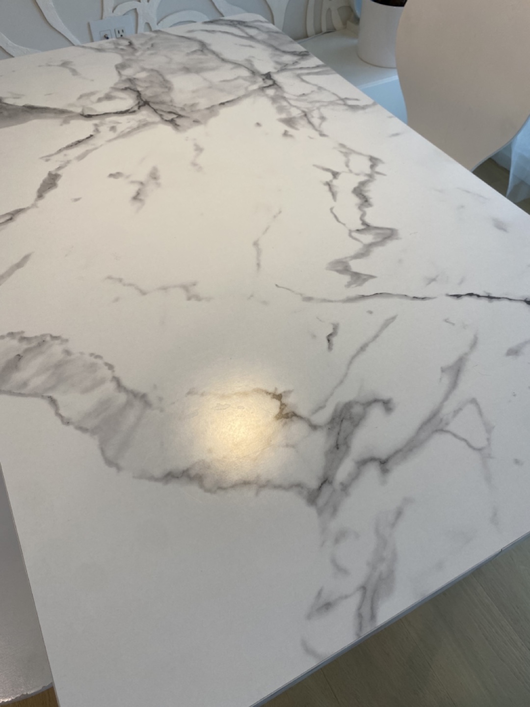 Marble dinning table with 5 white Bentwood Chairs - photo 3
