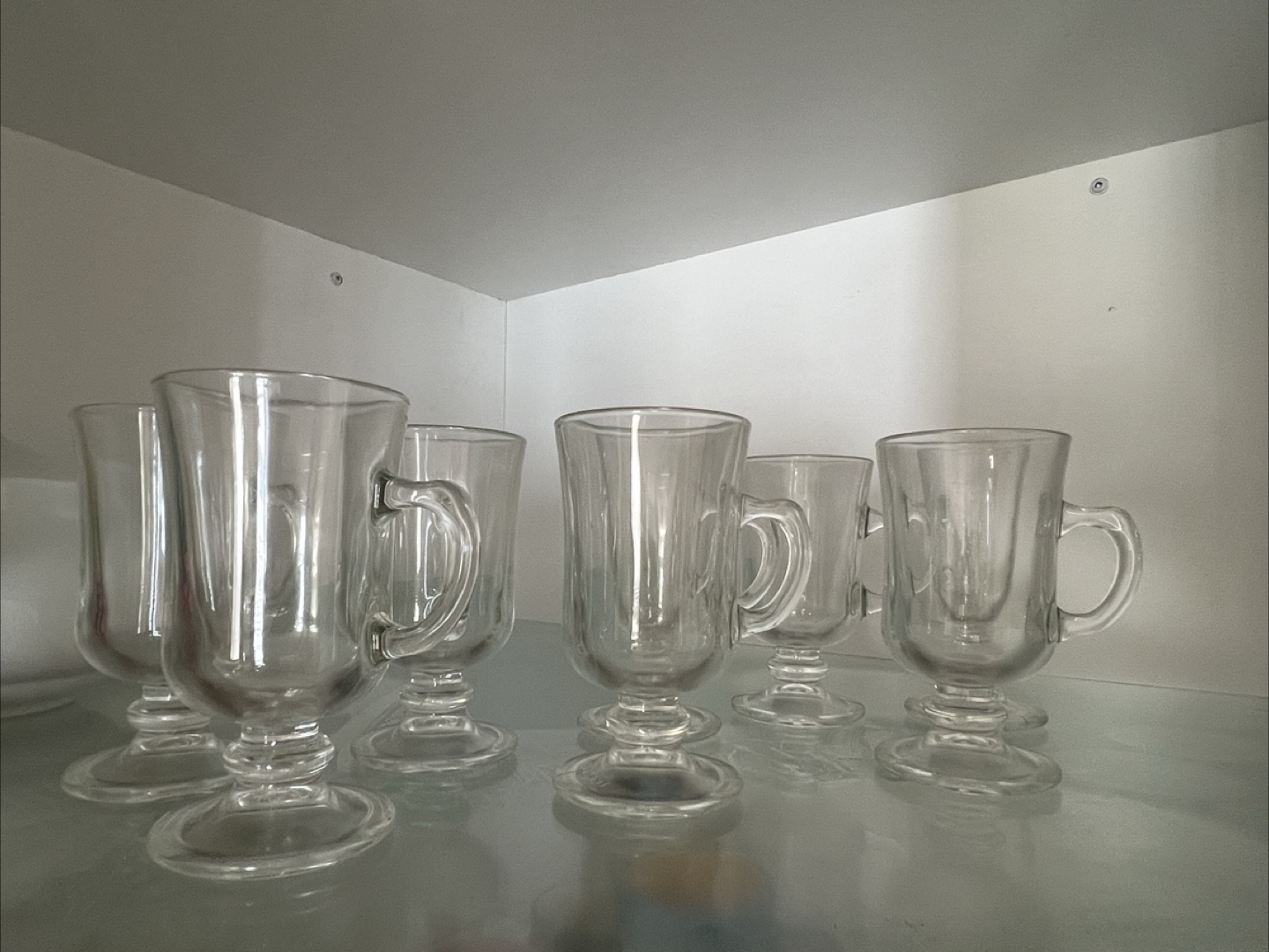 Set of 6 Clear Irish Coffee Mugs