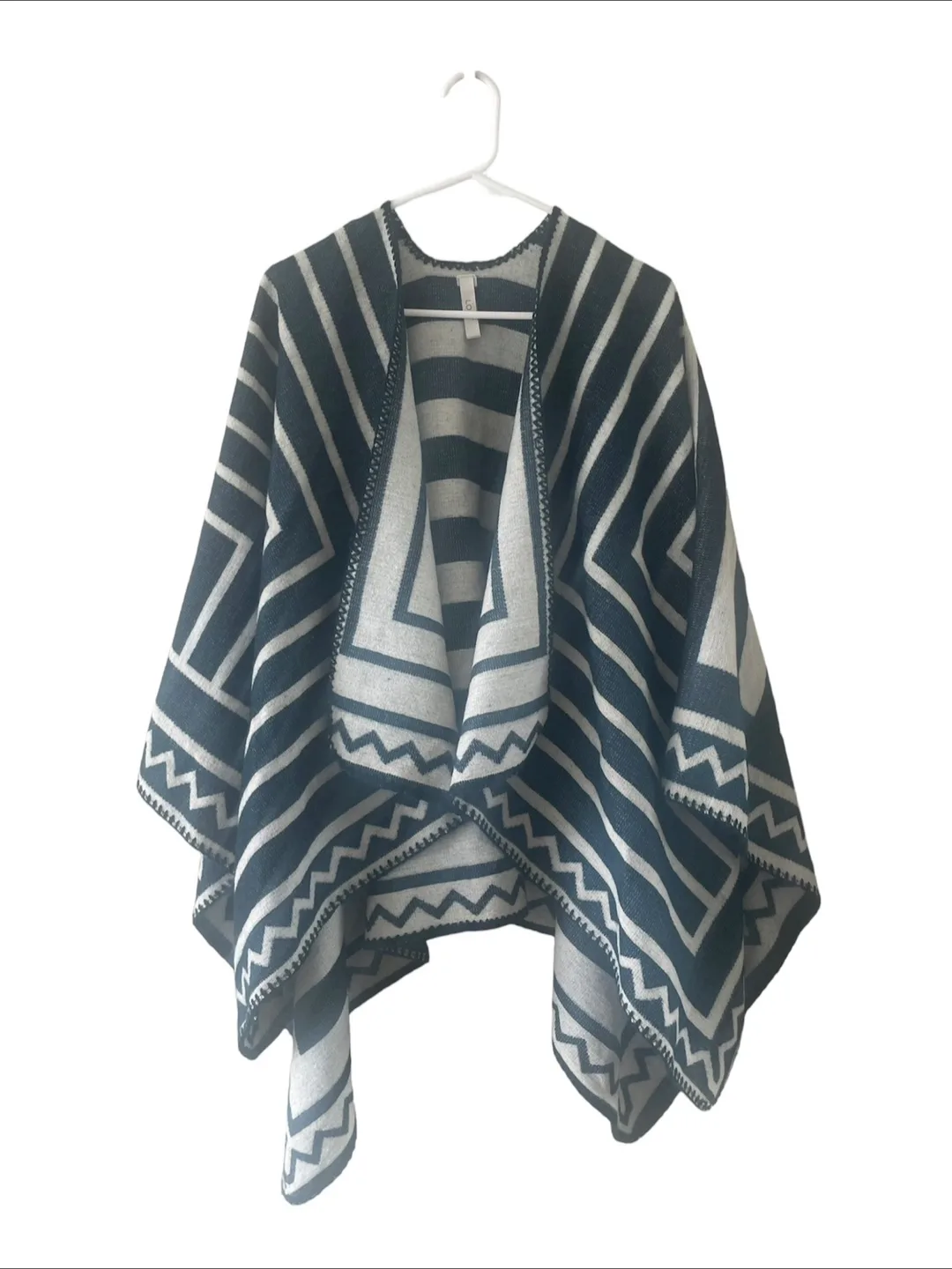 LOFT Knit Striped Poncho/Cape thumbnail