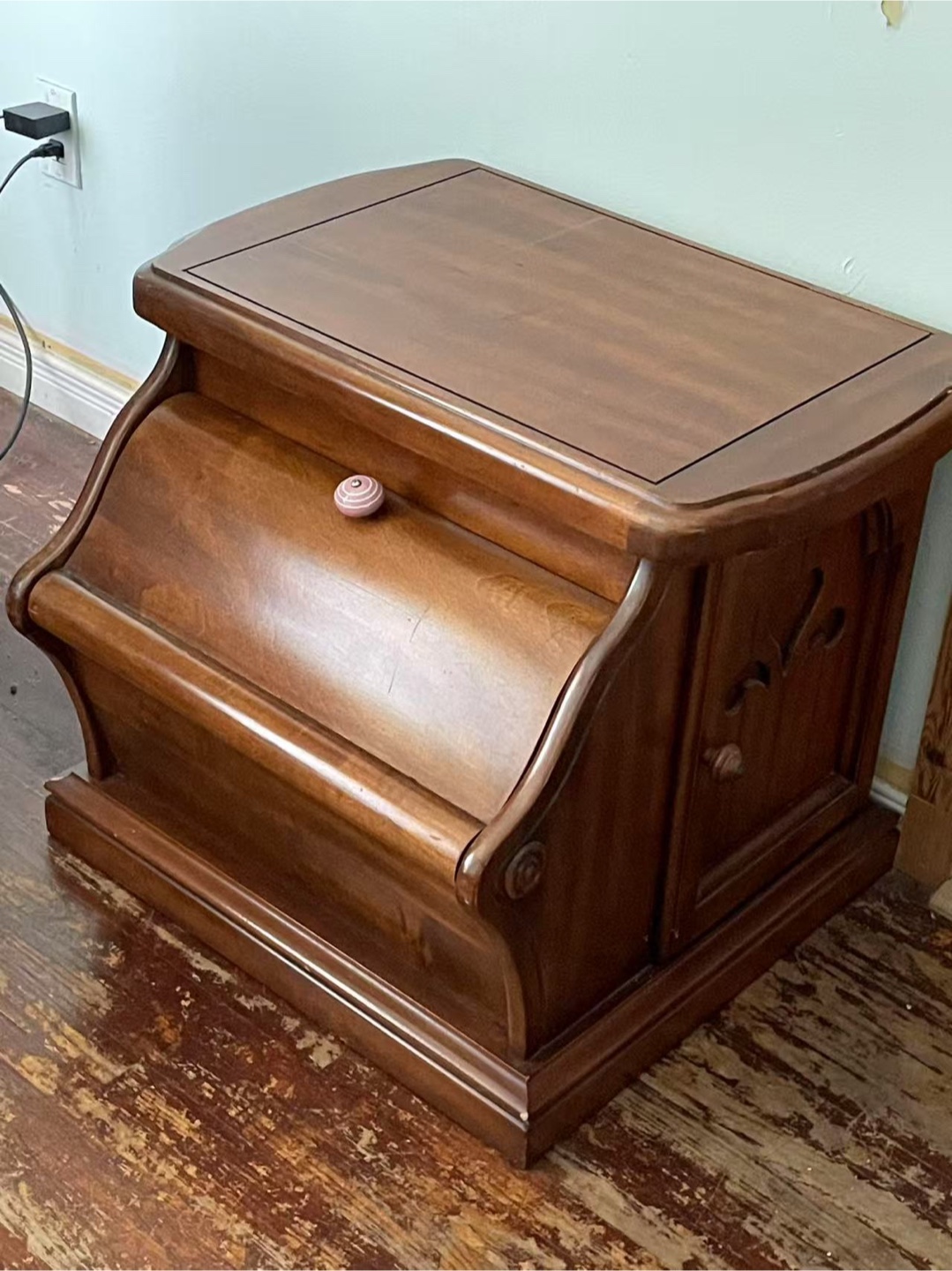 Vintage Mahogany Side Table with Storage