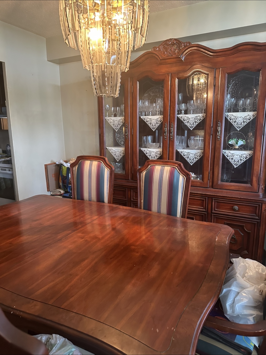 Dining Room Table with Chairs & Cabinet