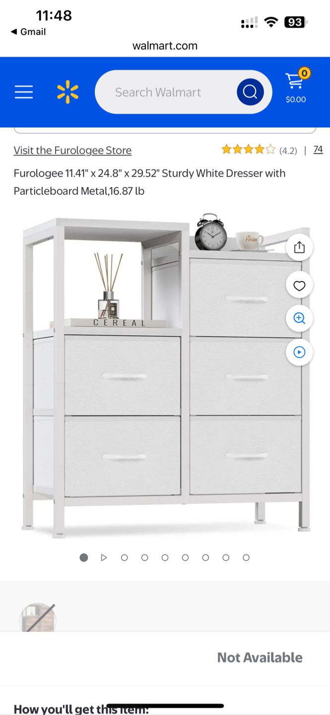 Furologee White Dresser with 5 Drawers - photo 2