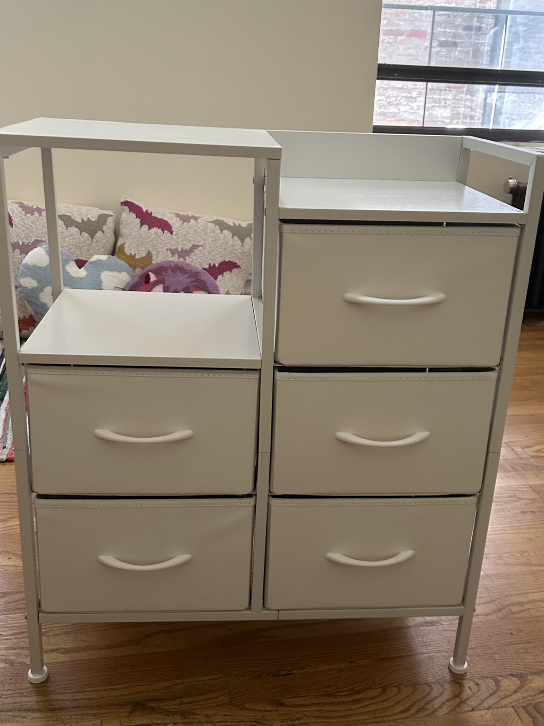 Furologee White Dresser with 5 Drawers