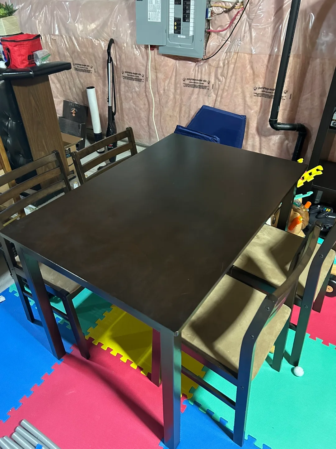 Dark Brown Dining Table with 4 Chairs thumbnail