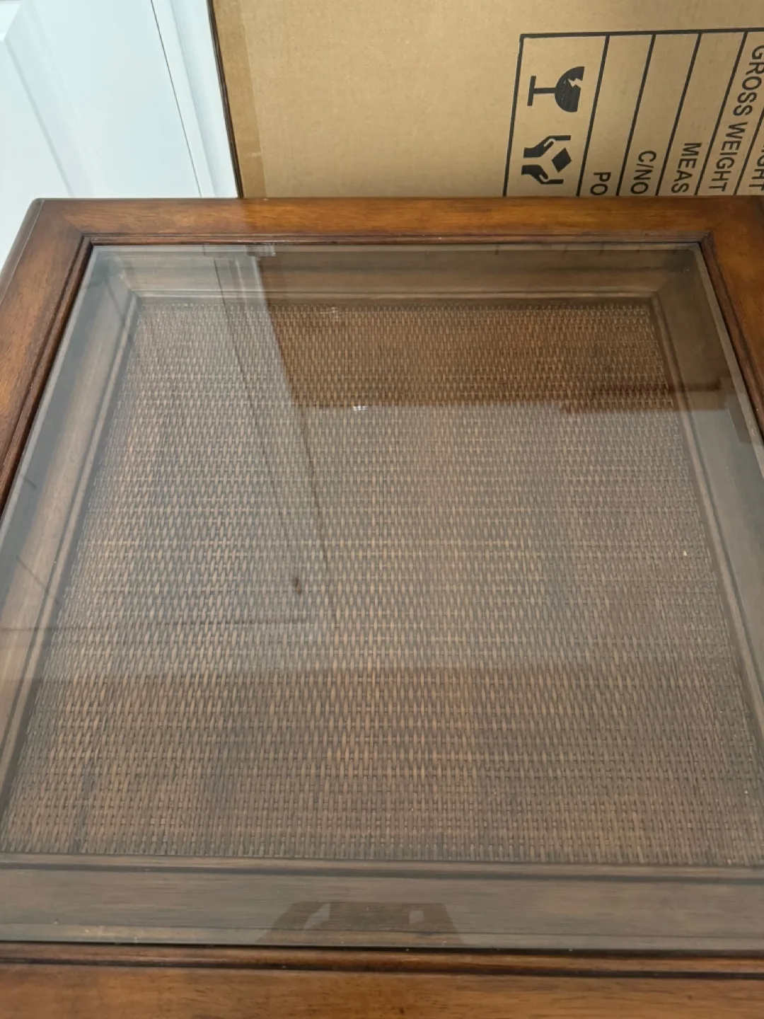 Wooden End Table with Glass Top image indicator(4)