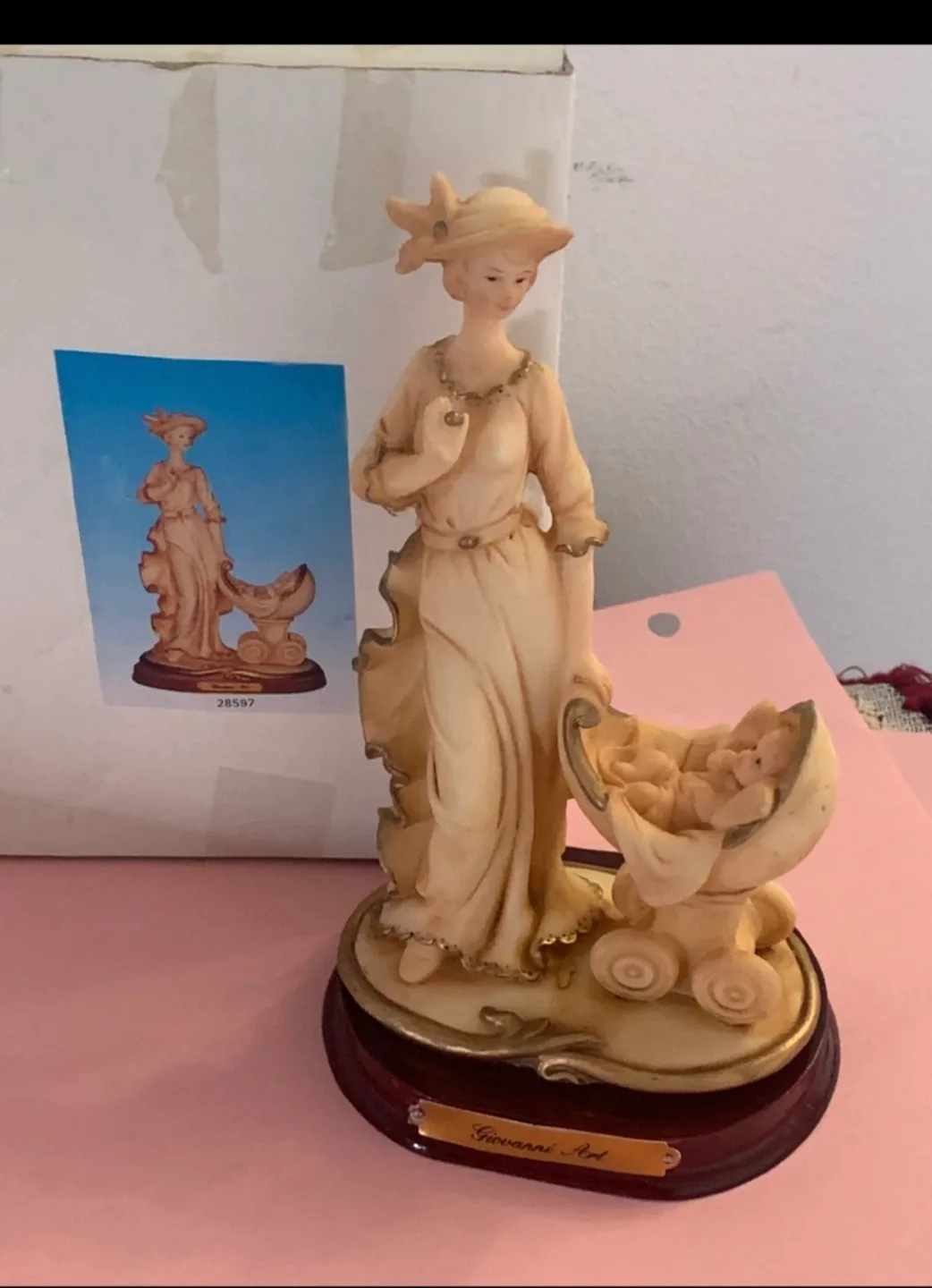 Giovanni Art Figurine with Baby Carriage thumbnail