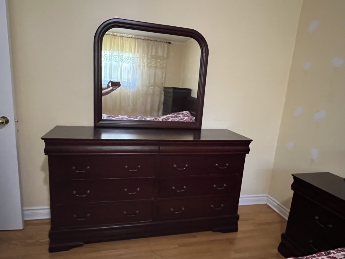 Dark Wood Dresser with Mirror