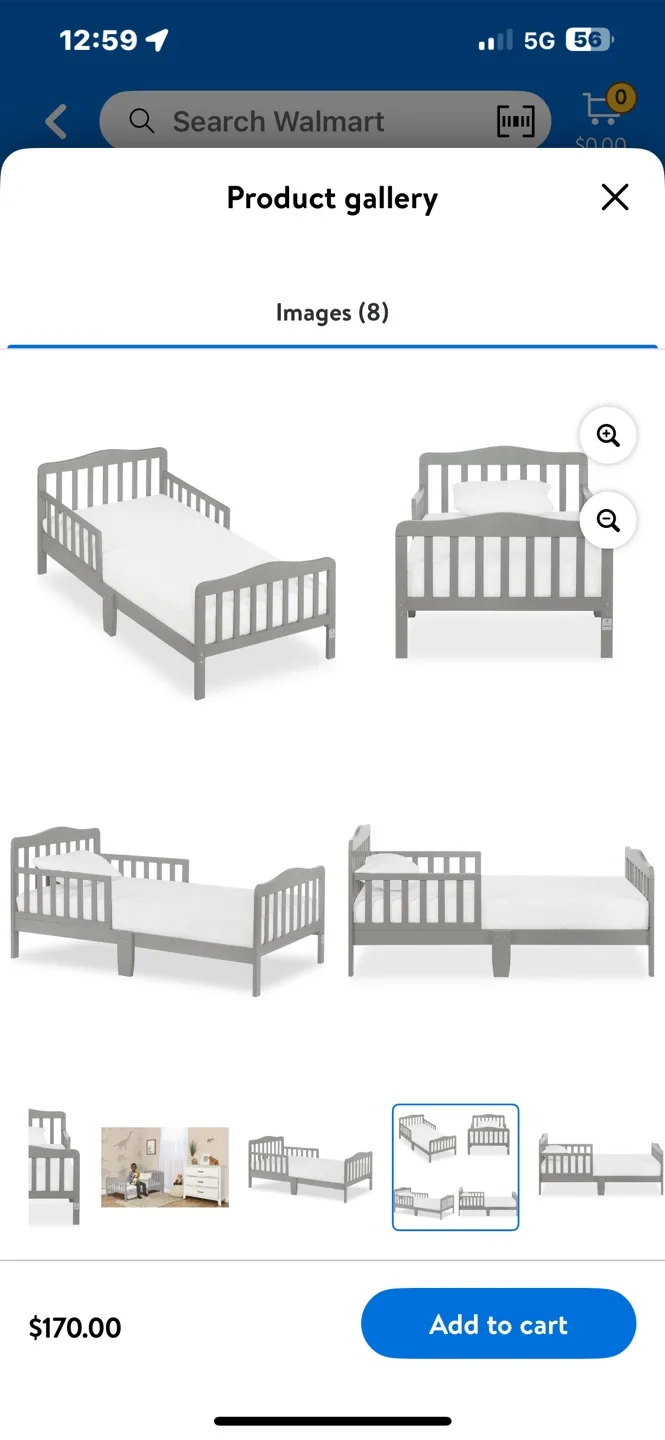 Grey Toddler Bed thumbnail