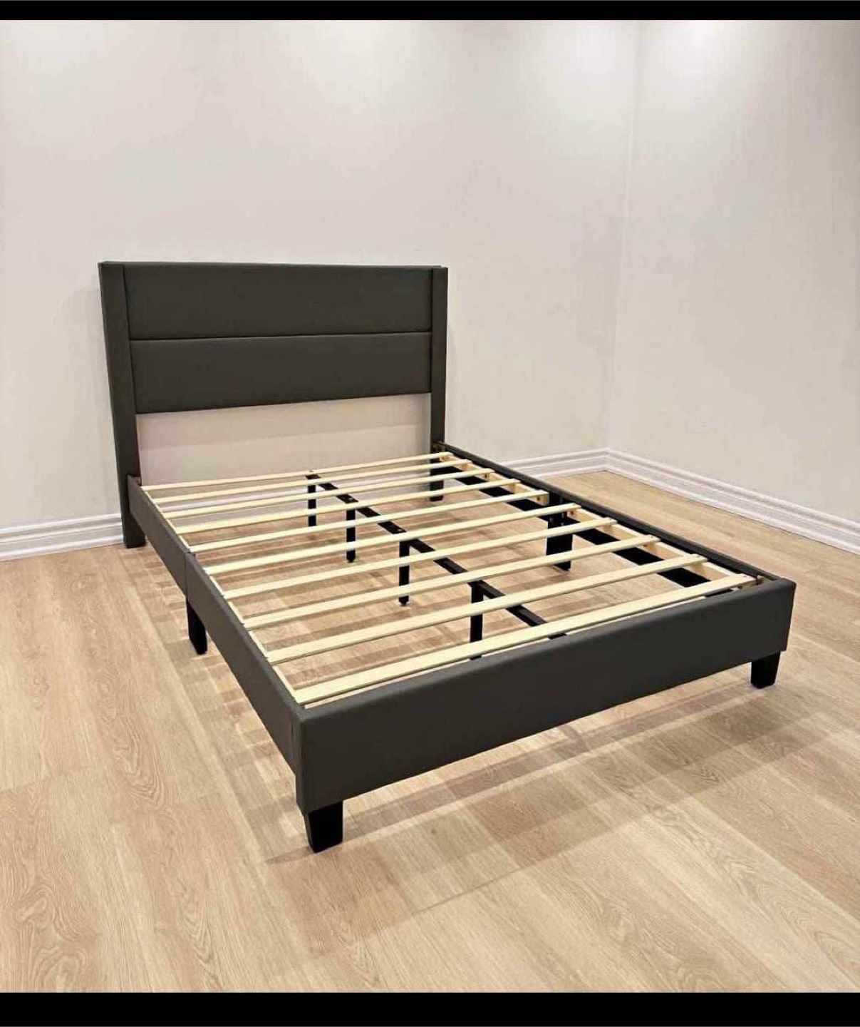 Queen size Black Upholstered Bed Frame