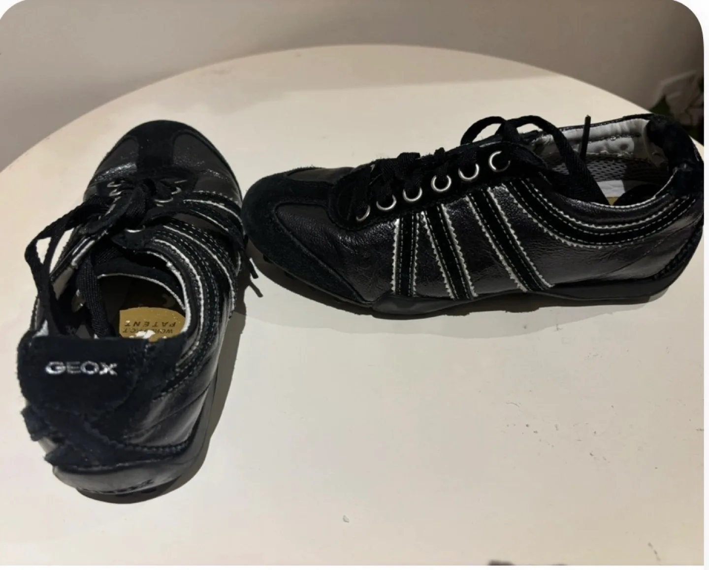 Geox Black Leather Sneakers thumbnail