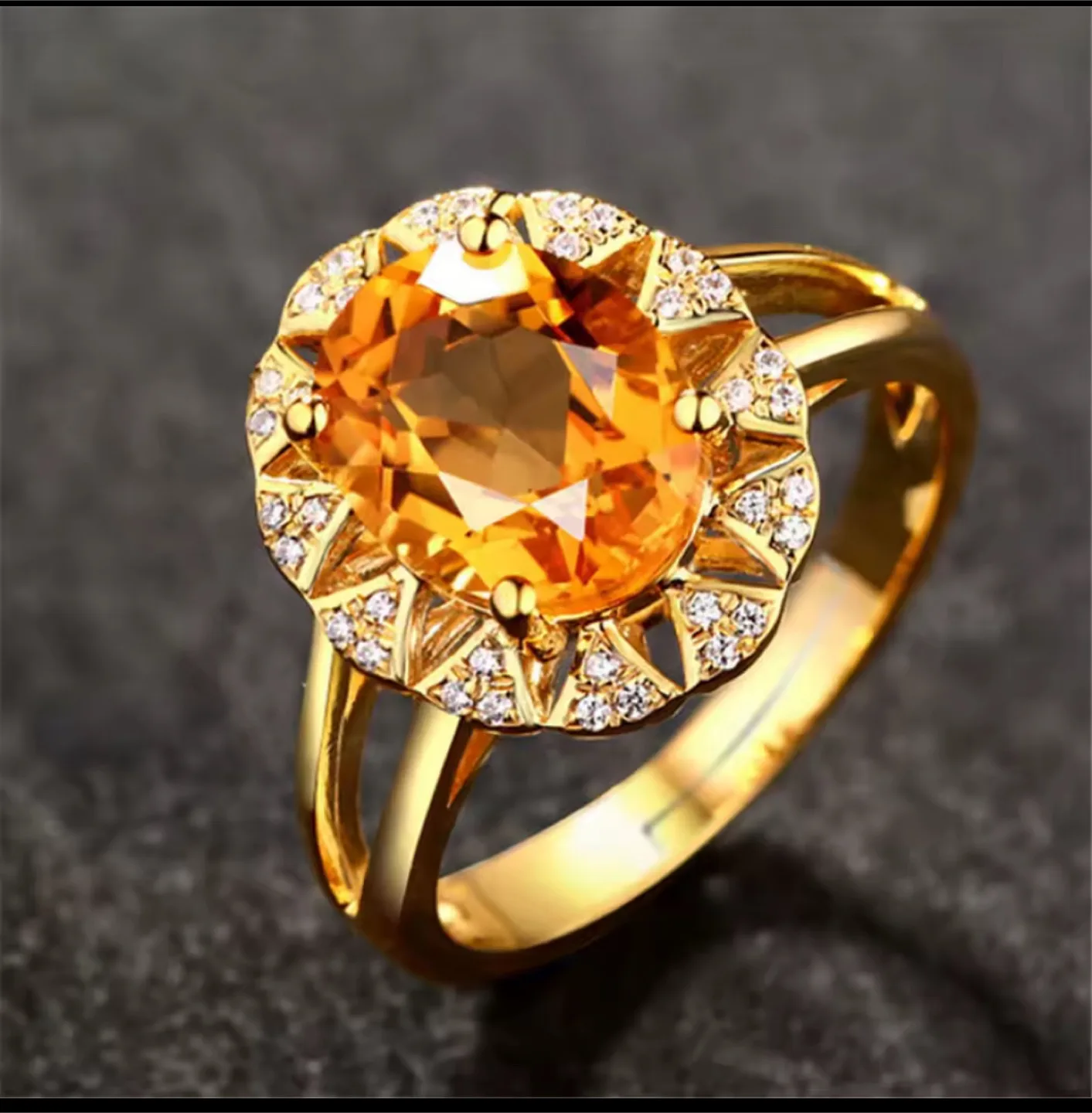 Silver ring S925 plate gold 18k free size thumbnail