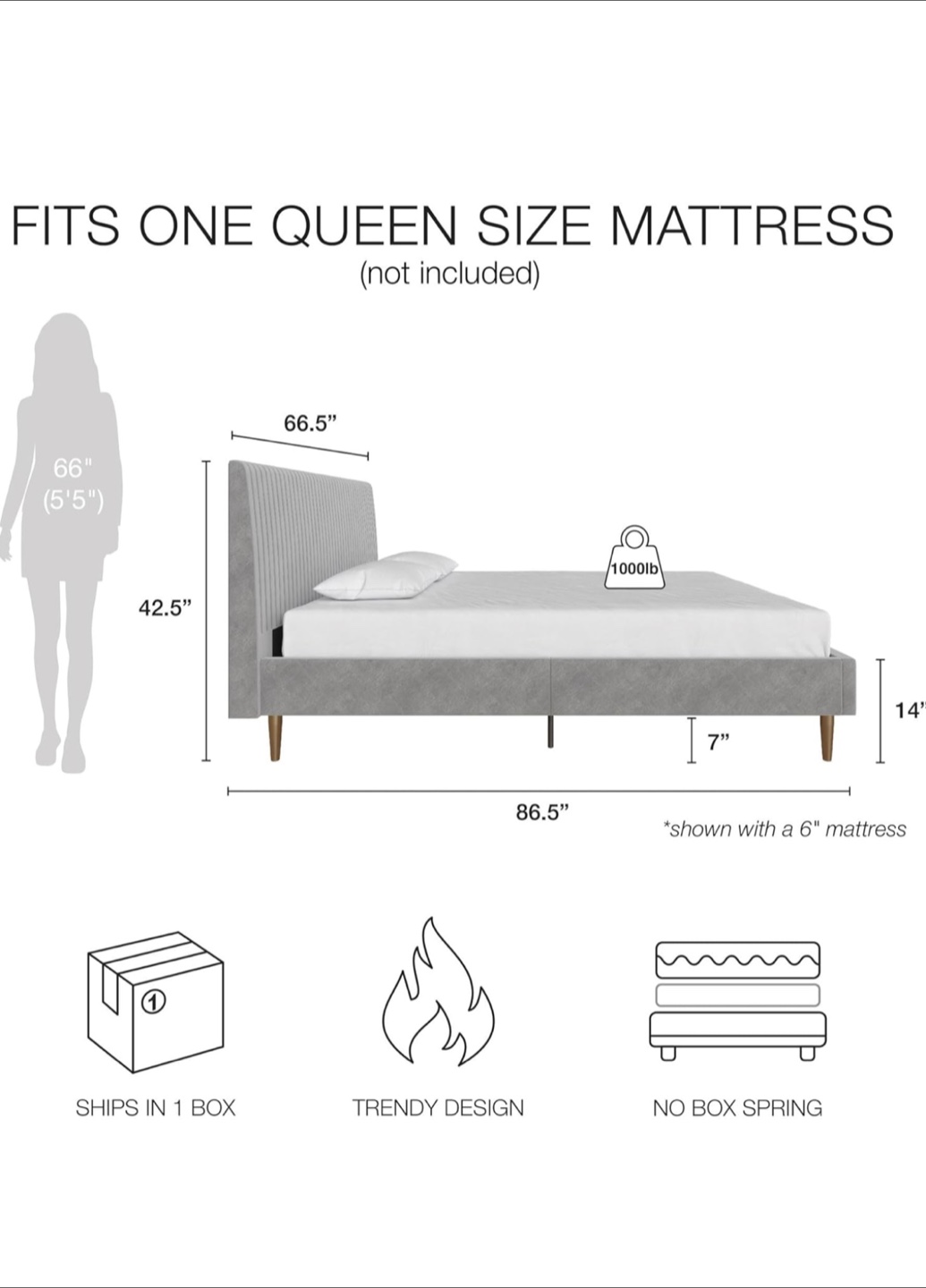 Queen Size Bed Frame - Trendy Design - photo 3