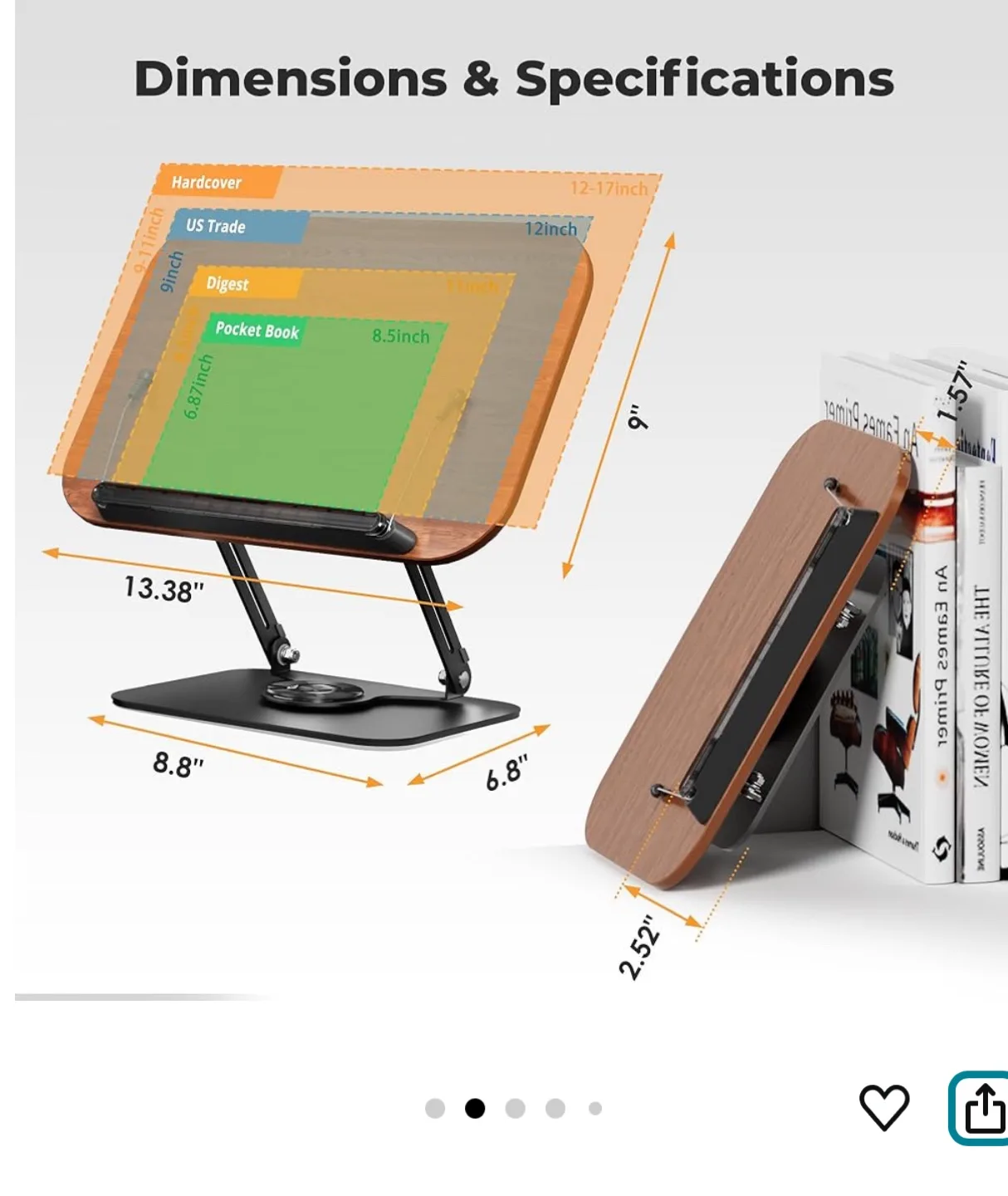 360° Adjustable Book Laptop Stand image indicator(5)
