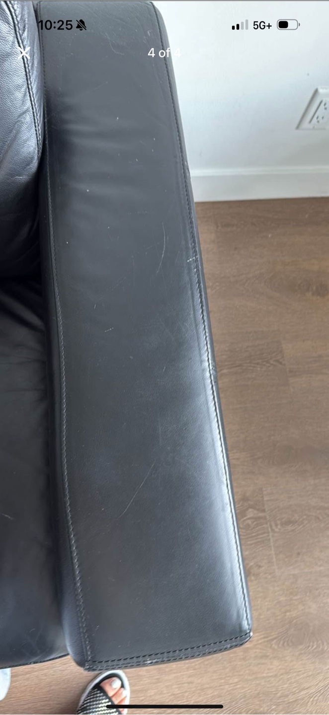 Black Leather Sofa - Gently Used - photo 3