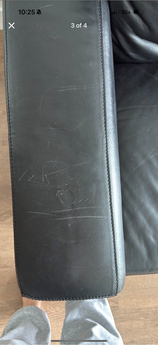 Black Leather Sofa - Gently Used - photo 4