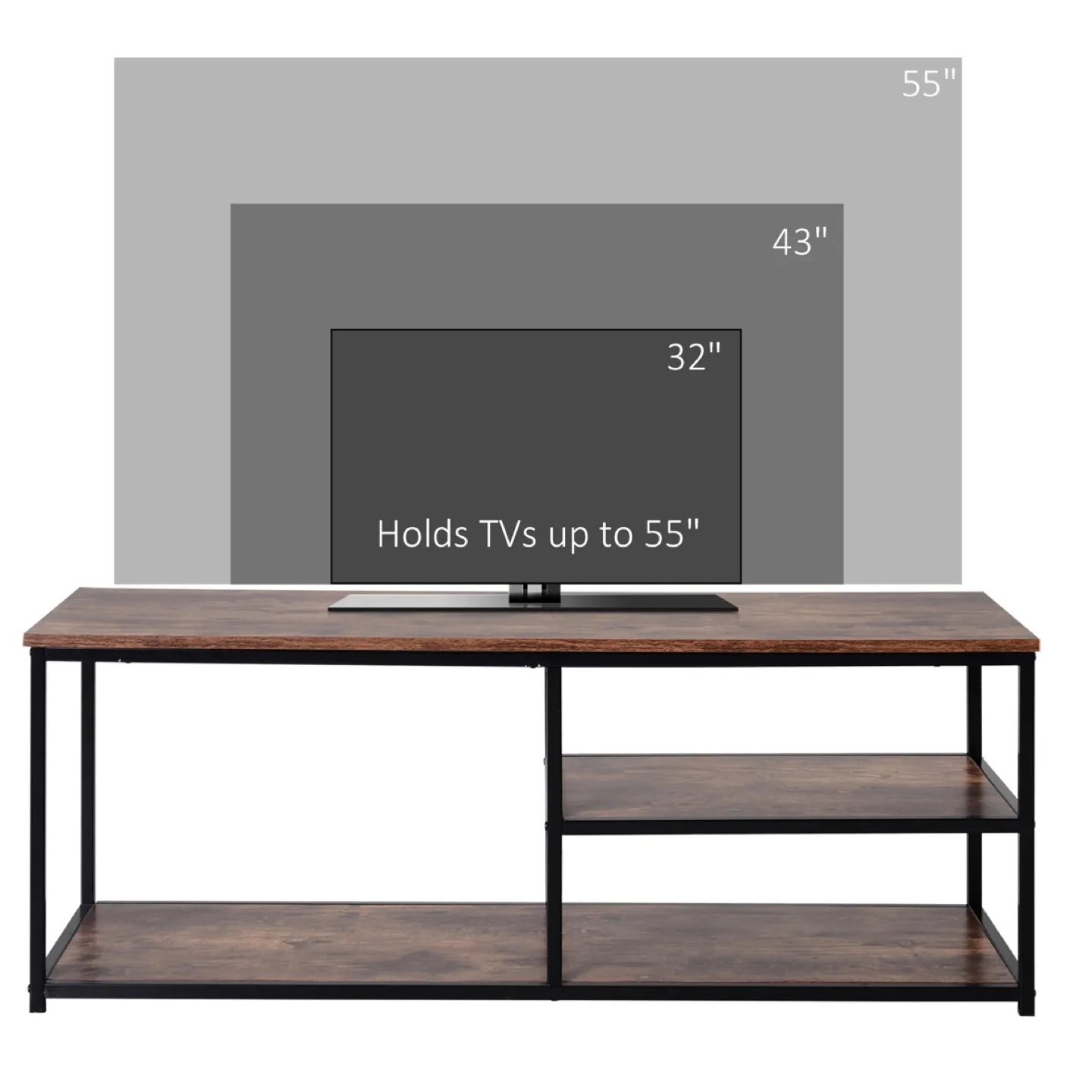 HOMCOM Industrial TV stand ,Cabinet with Storage image indicator(6)